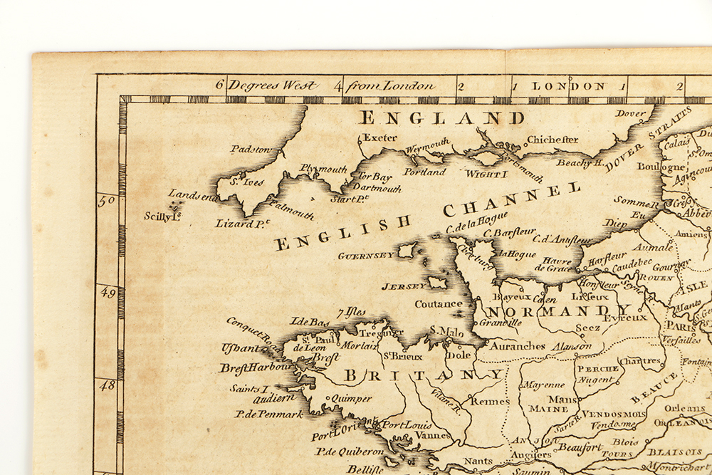Thomas Jefferys Mid-18th Century Etching Map of France
