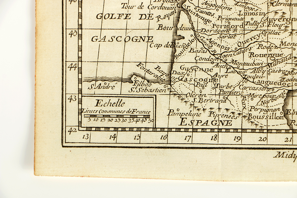 18th Century Engraving Map "La France"