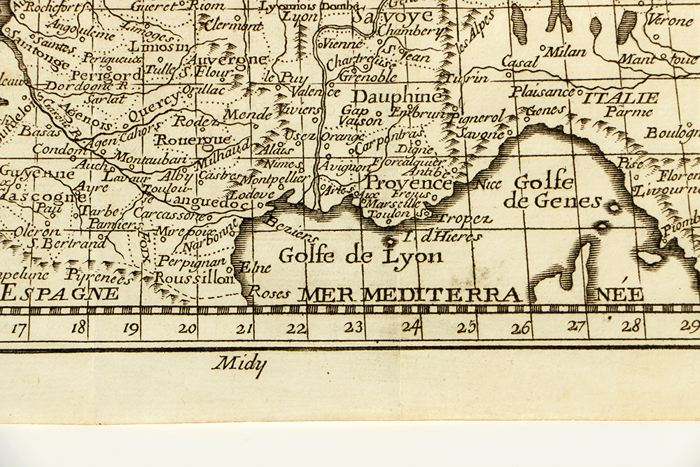 18th Century Engraving Map "La France"