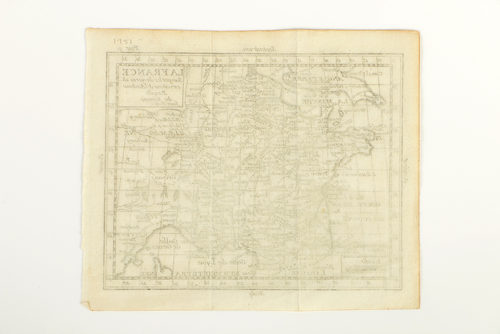 18th Century Engraving Map "La France"