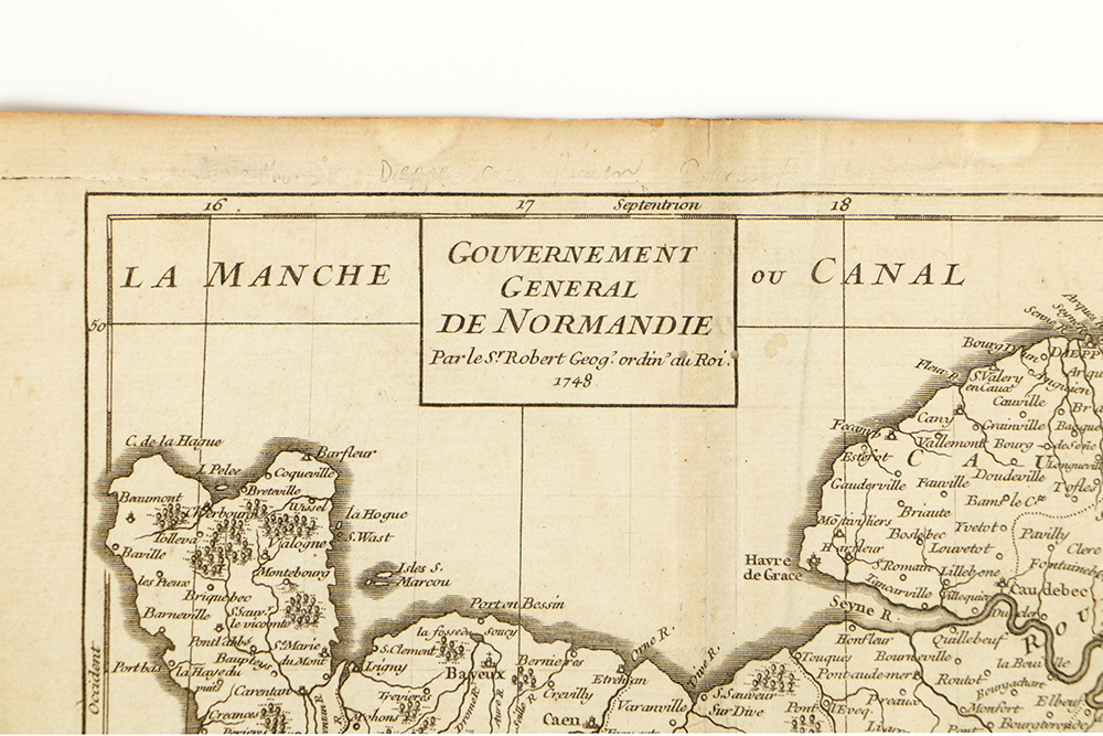 18th Century Engraved Map of Normandy After Guillaume Delahaye