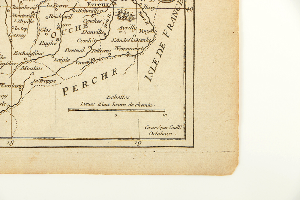 18th Century Engraved Map of Normandy After Guillaume Delahaye