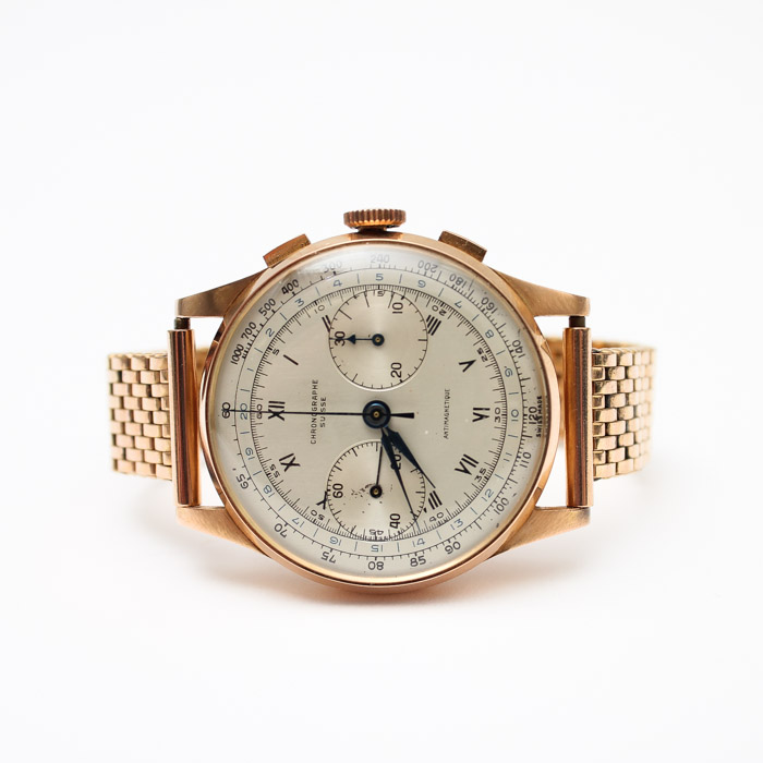 Chronographe Suisse Watch with 18K Rose Gold Case