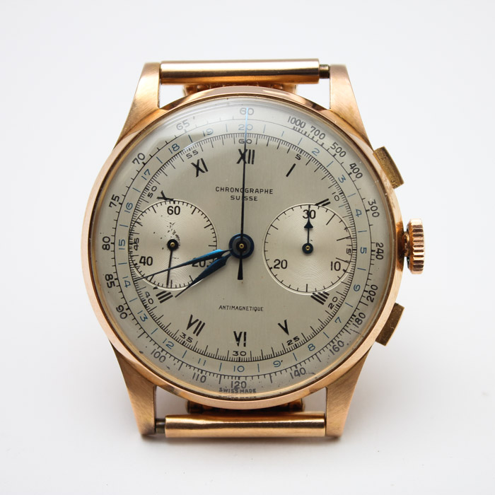 Chronographe Suisse Watch with 18K Rose Gold Case