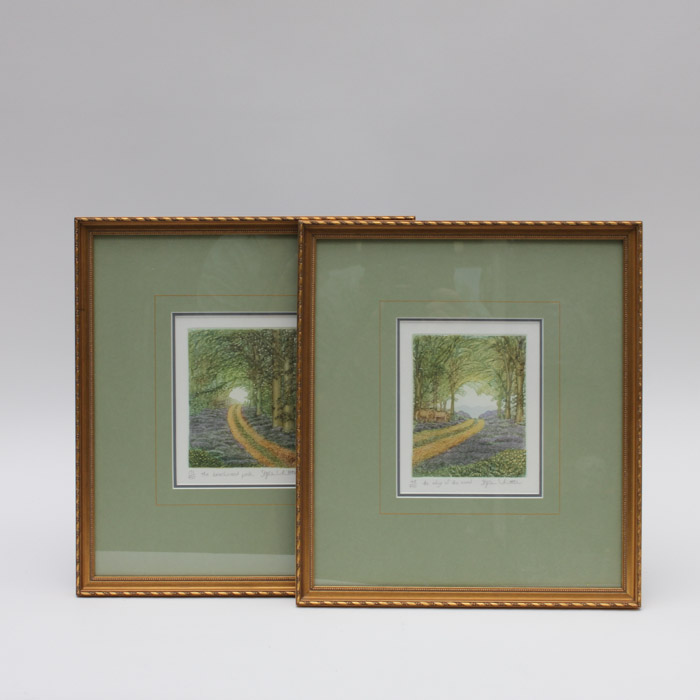 Stephan Whittle Intaglio Prints "The Beechwood Path" and "The Edge of the Wood"