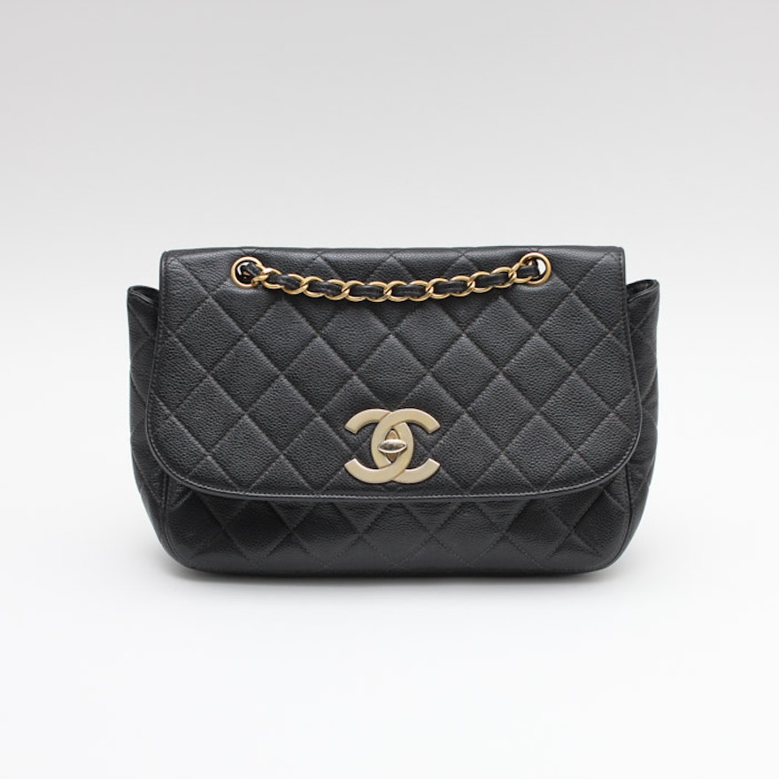 Chanel Quilted Caviar Leather Handbag