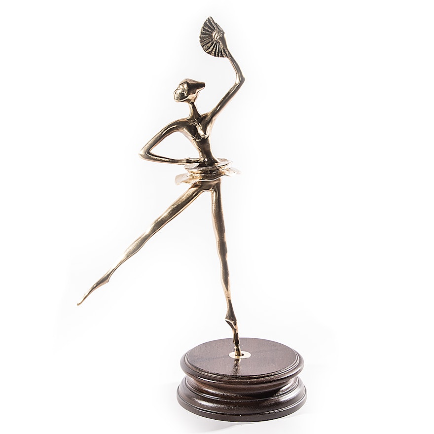 Brass Ballet Figurine