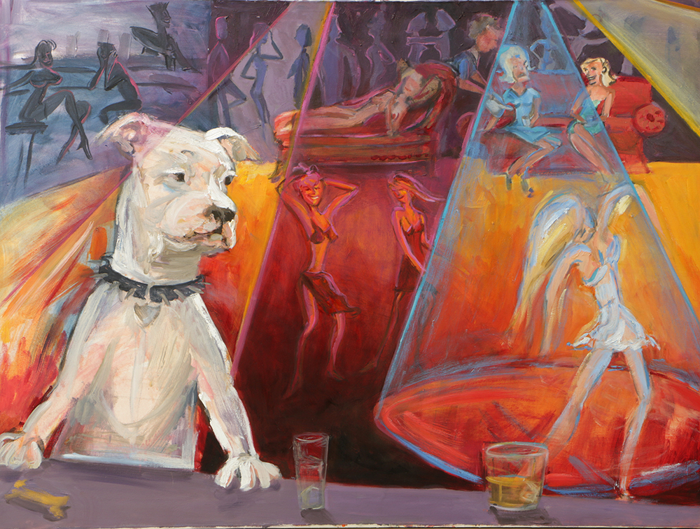 B.B. Hall Oil Painting Diptych on Canvas "Guarding the Harem"