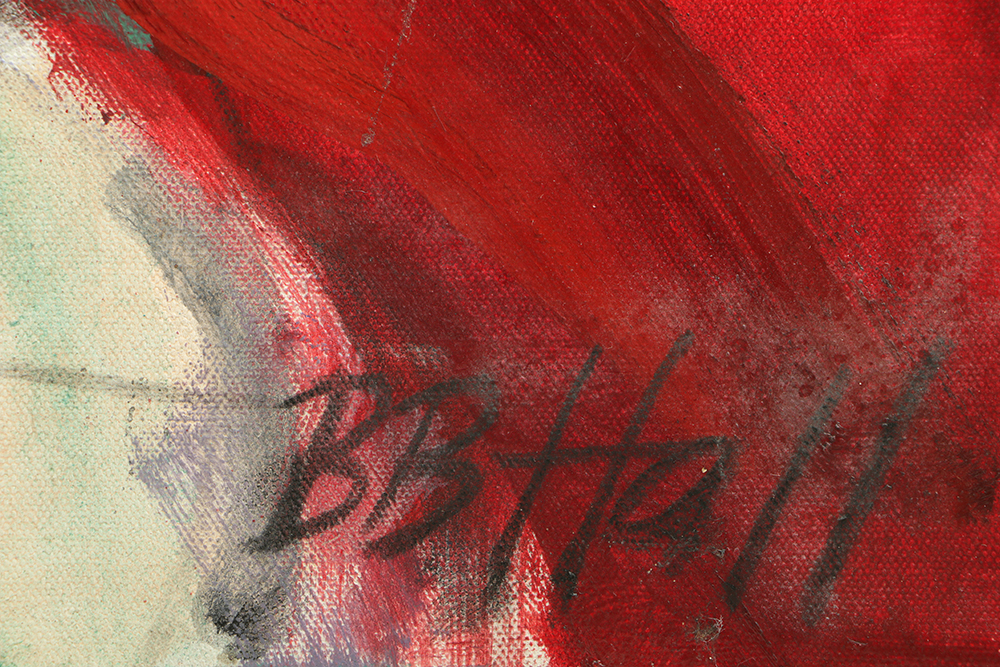 B.B. Hall Oil Painting Diptych on Canvas "Guarding the Harem"