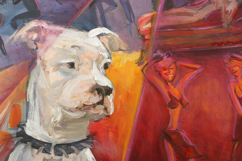 B.B. Hall Oil Painting Diptych on Canvas "Guarding the Harem"