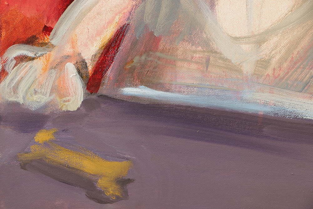 B.B. Hall Oil Painting Diptych on Canvas "Guarding the Harem"