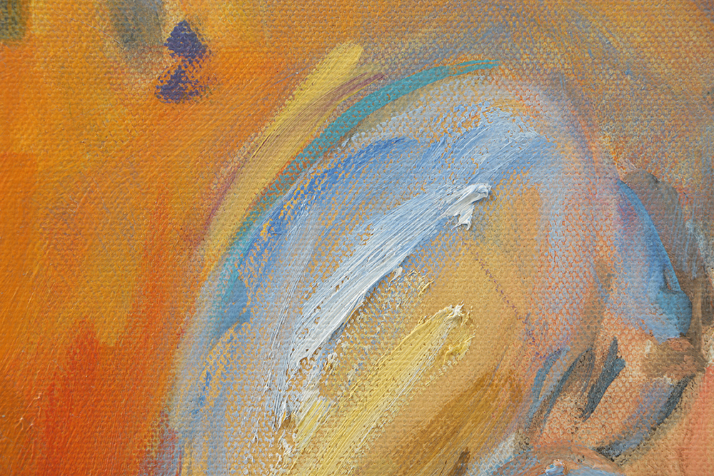 B.B. Hall Oil Painting Diptych on Canvas "Guarding the Harem"