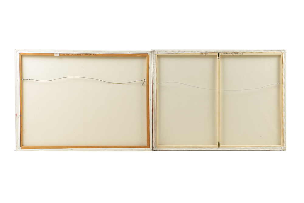 B.B. Hall Oil Painting Diptych on Canvas "Guarding the Harem"