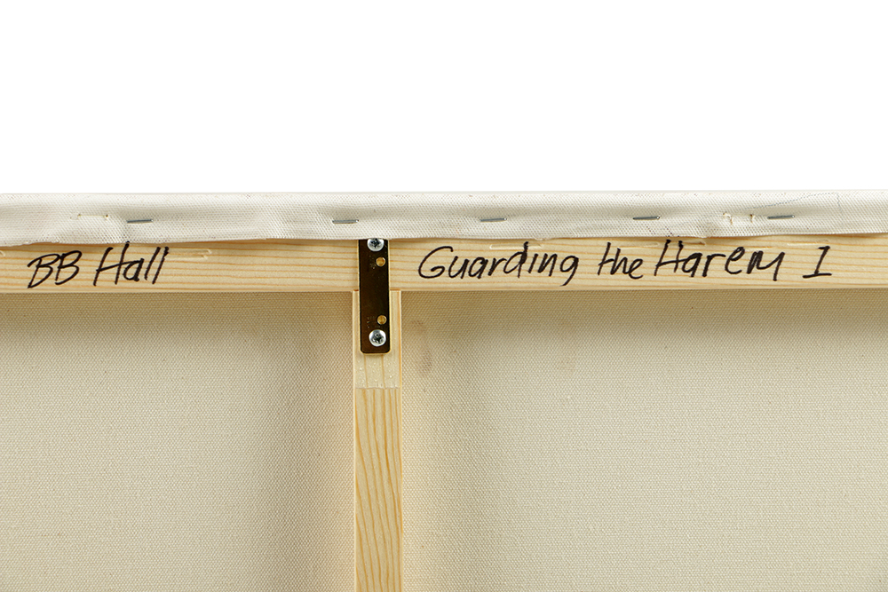 B.B. Hall Oil Painting Diptych on Canvas "Guarding the Harem"