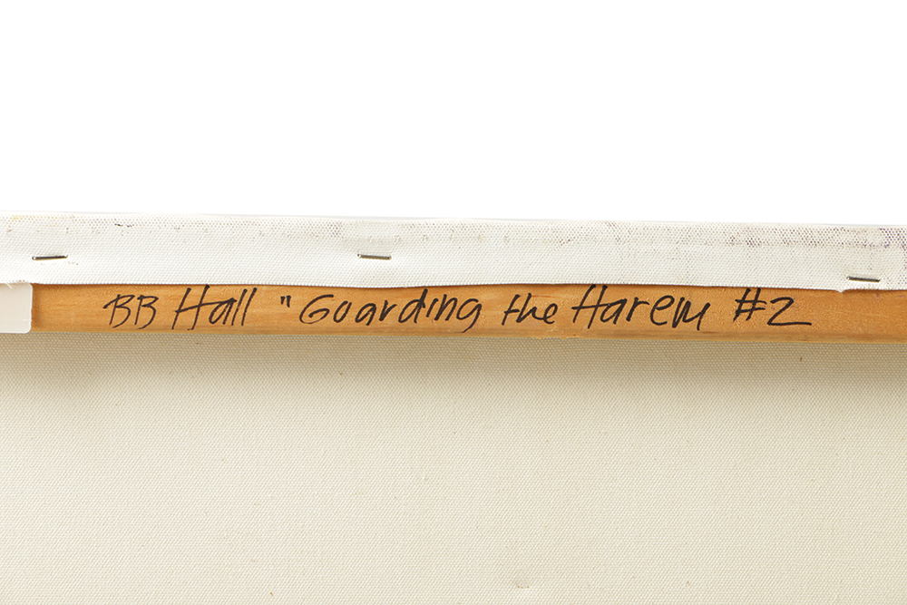 B.B. Hall Oil Painting Diptych on Canvas "Guarding the Harem"