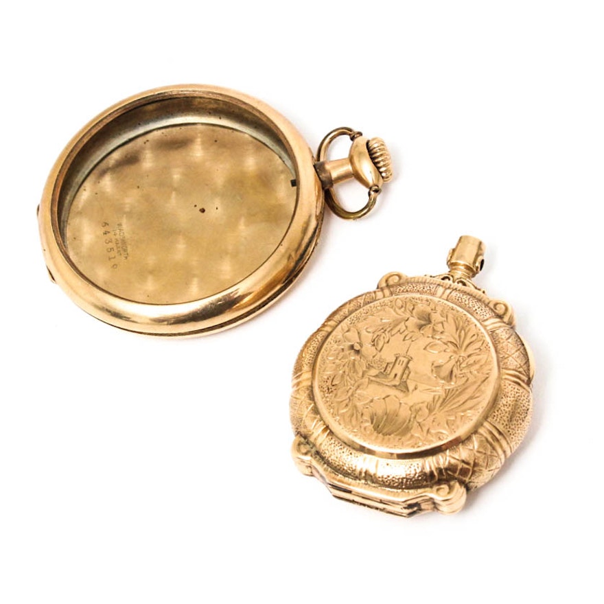 Two 14K Yellow Gold Pocket Watch Cases