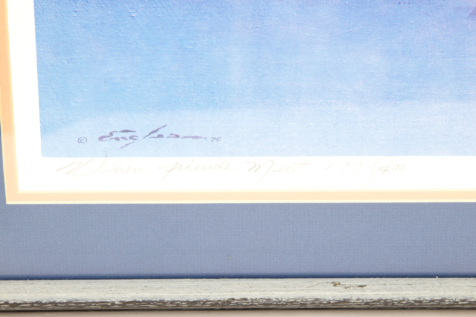 William Cryler Offset Lithograph "When Friends Meet"