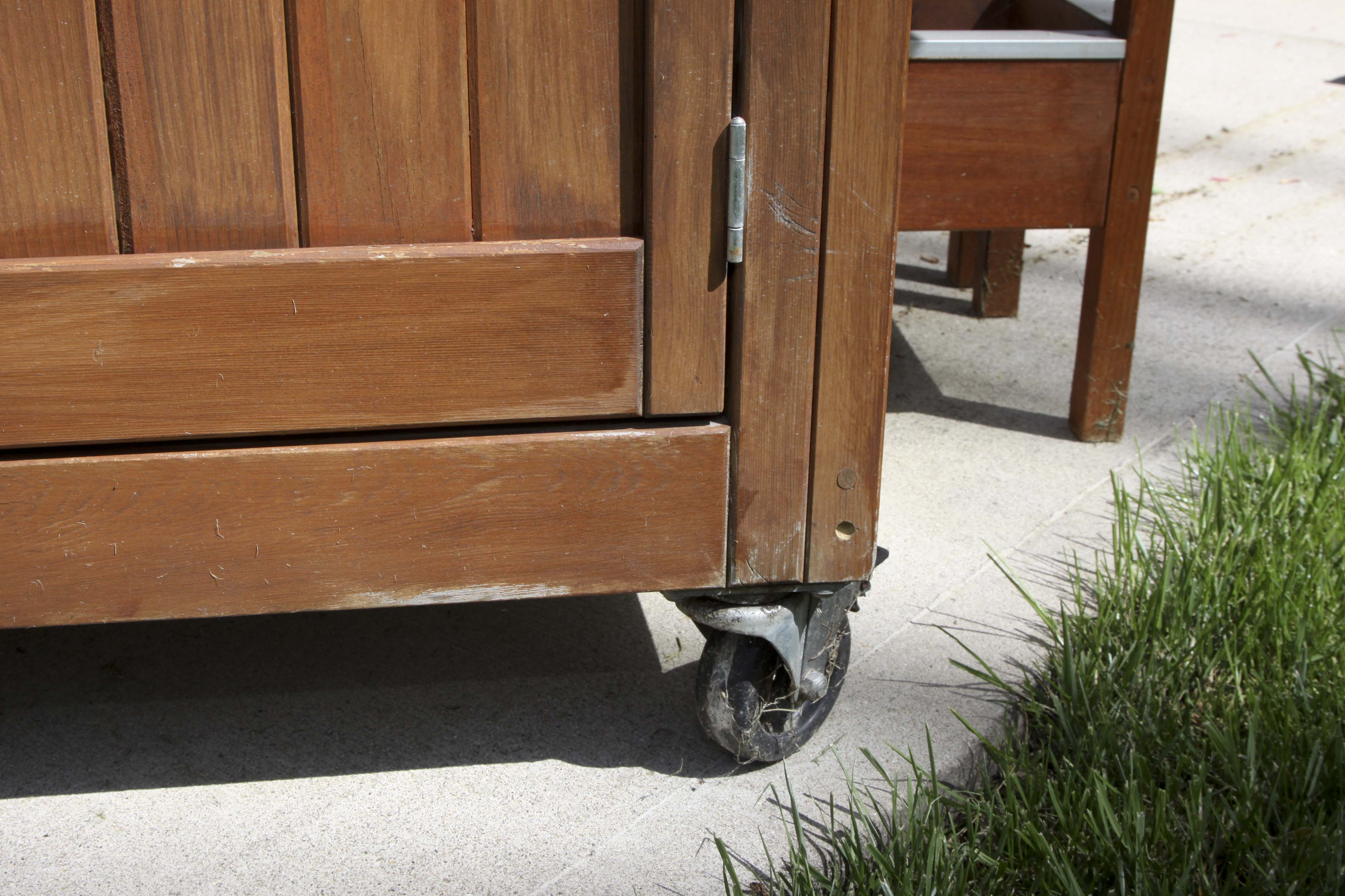 Wooden Outdoor Bar With Stools