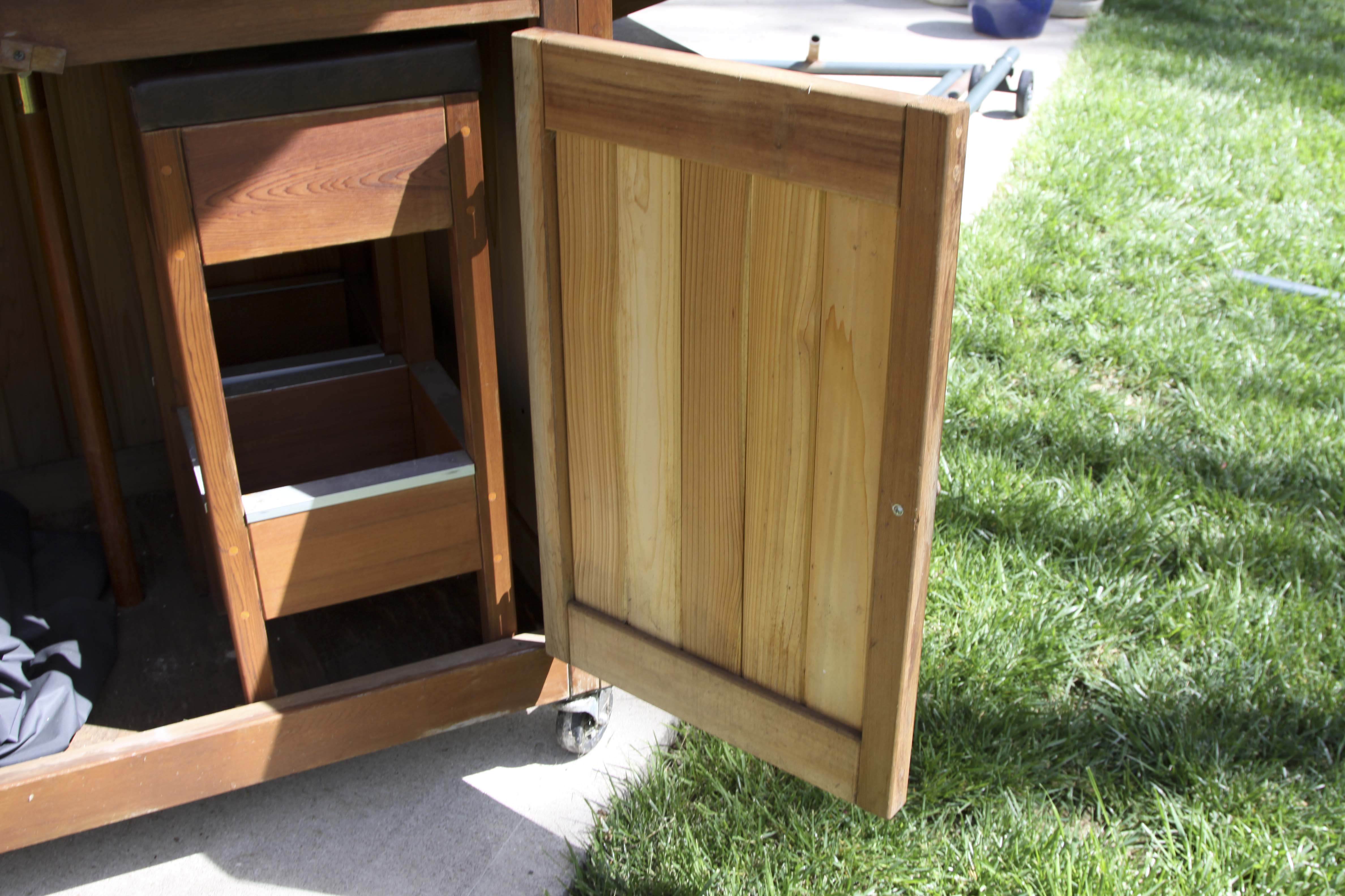 Wooden Outdoor Bar With Stools