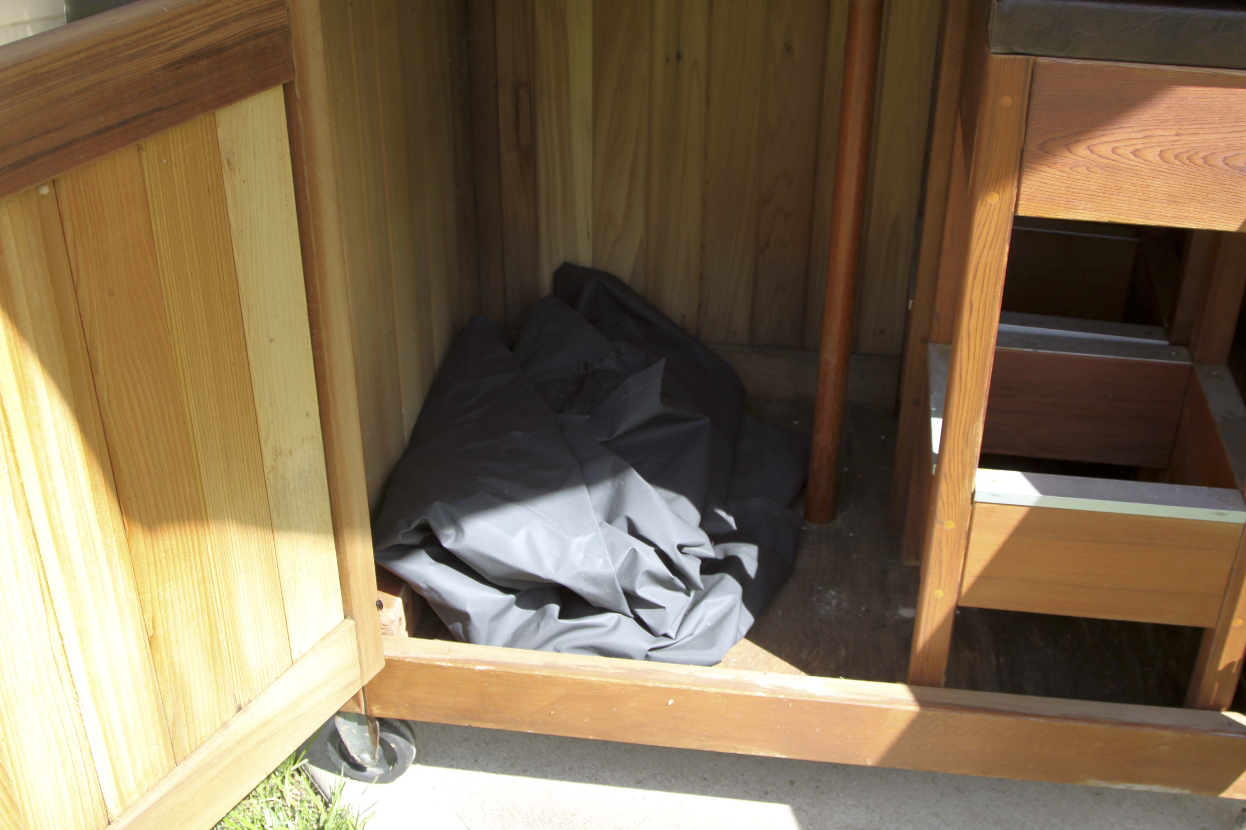 Wooden Outdoor Bar With Stools