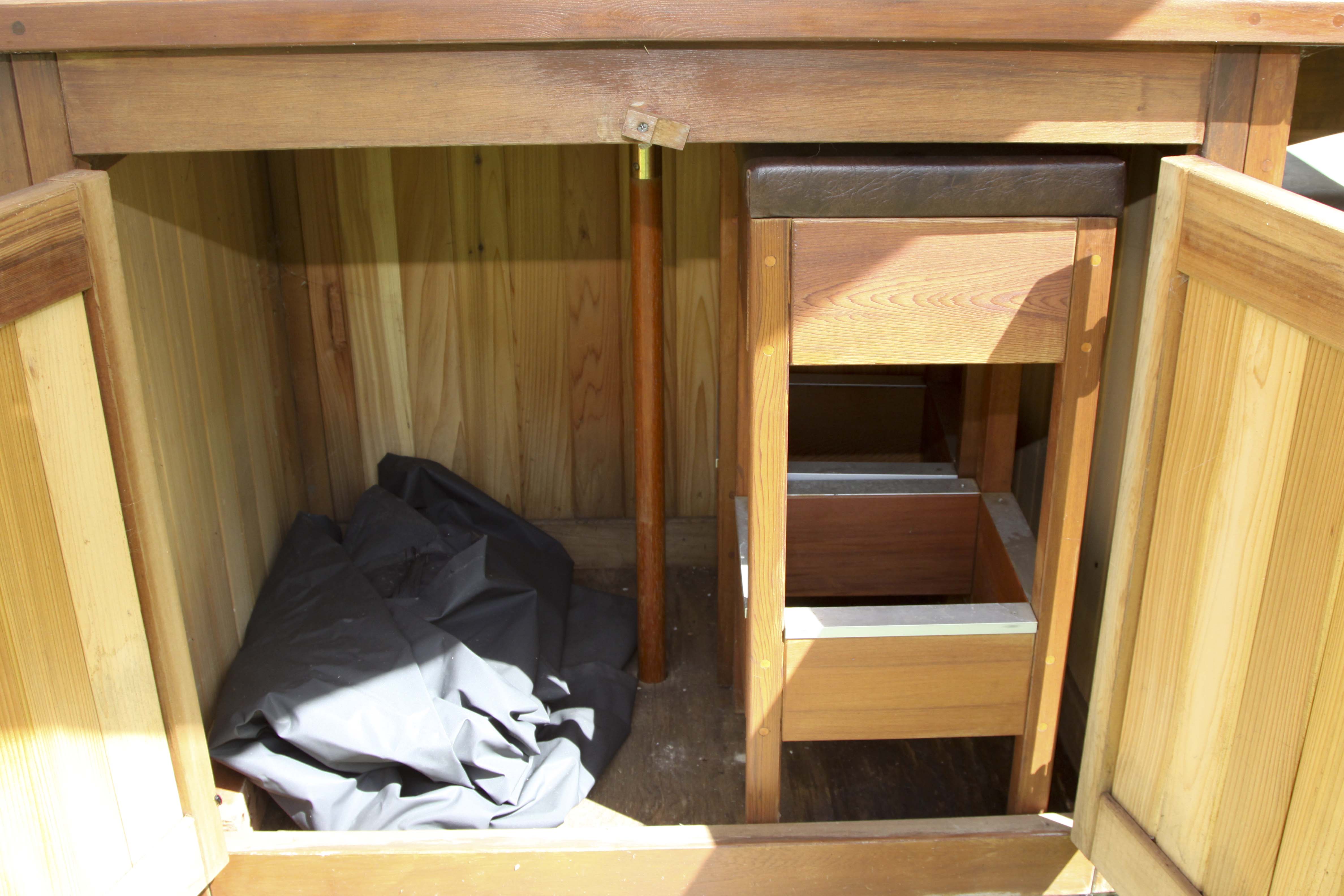 Wooden Outdoor Bar With Stools