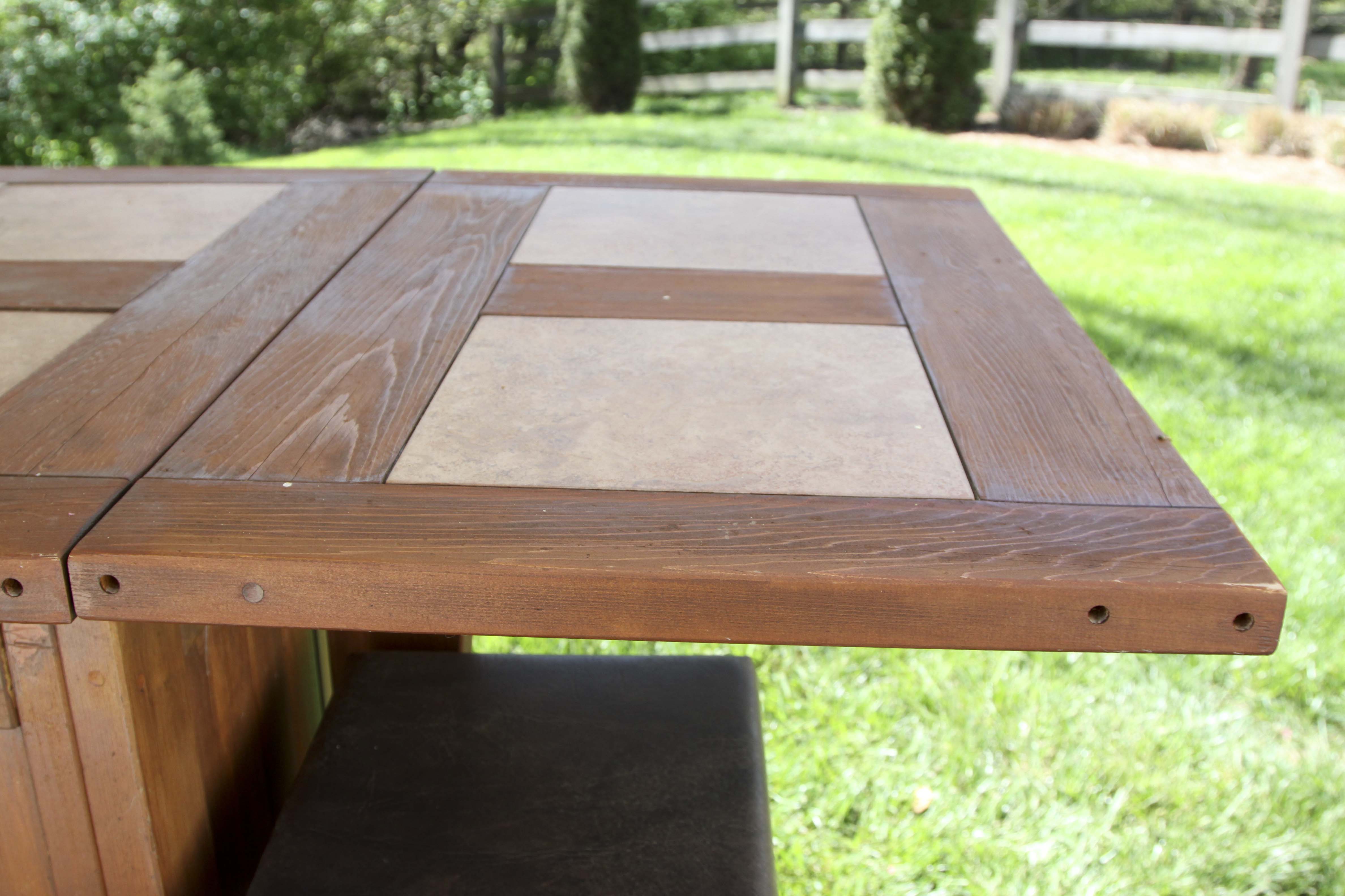 Wooden Outdoor Bar With Stools