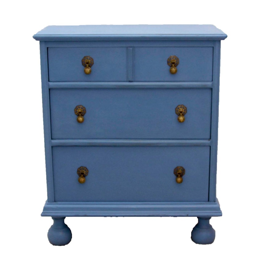Vintage William and Mary Style Painted Chest of Drawers