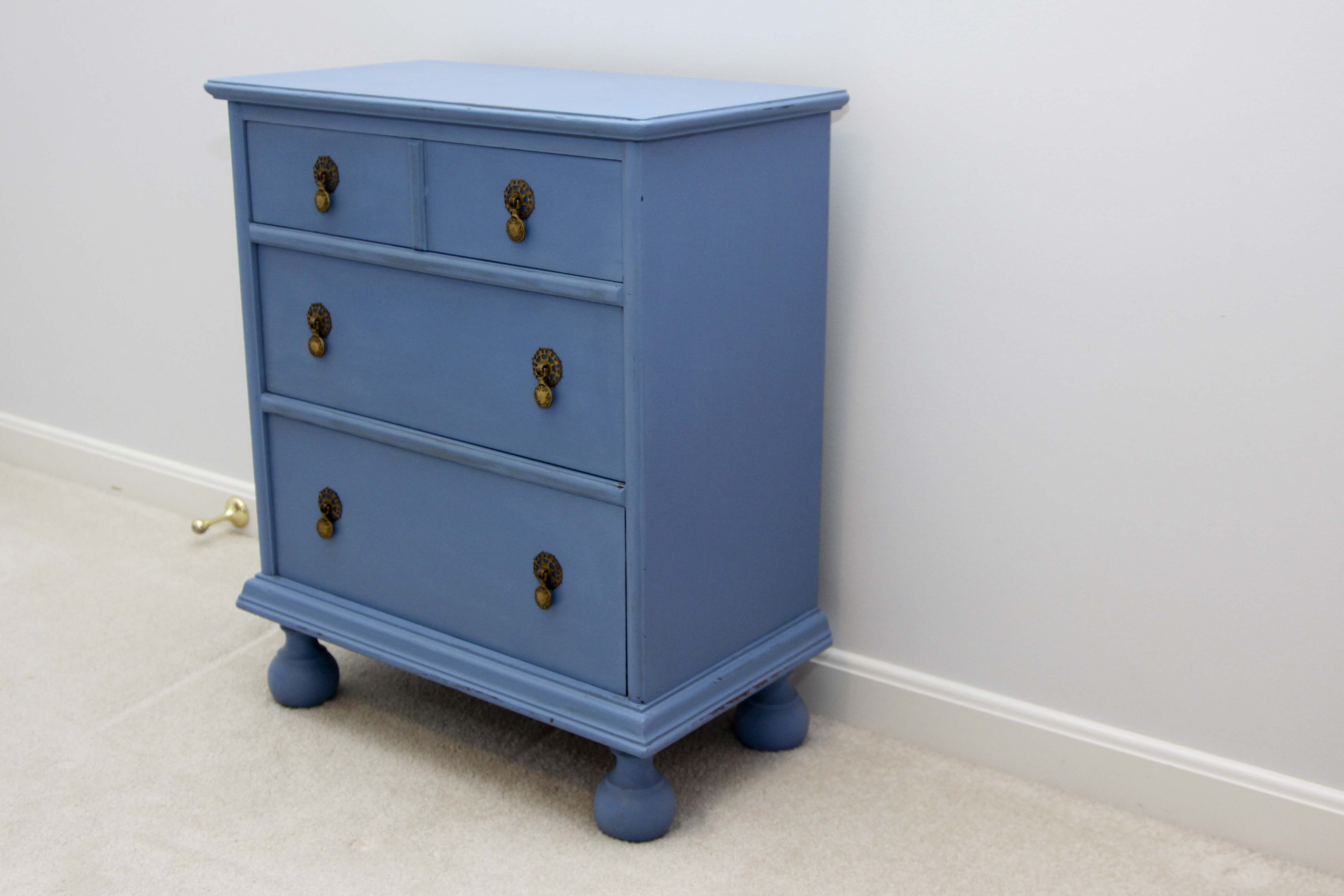 Vintage William and Mary Style Painted Chest of Drawers
