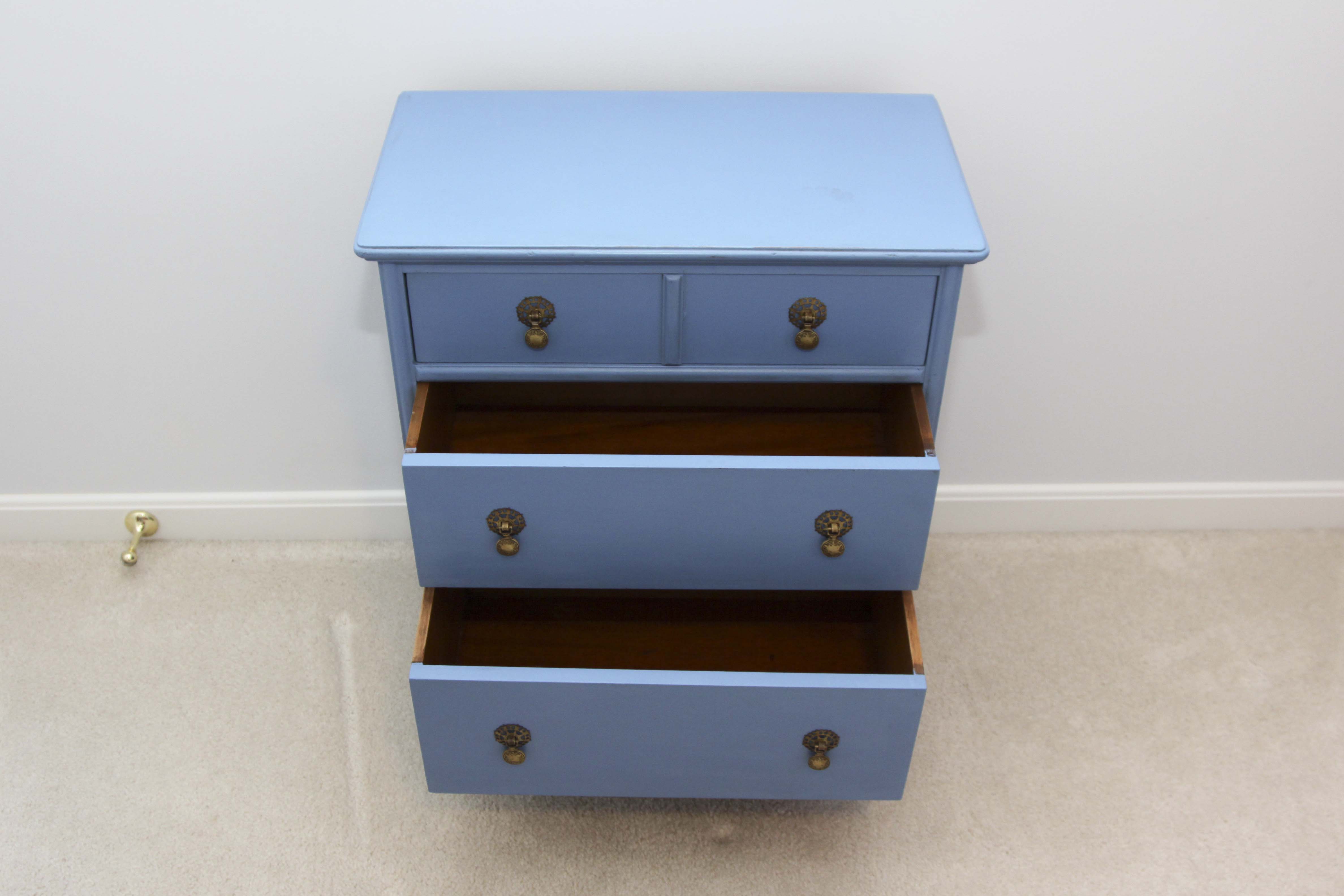 Vintage William and Mary Style Painted Chest of Drawers