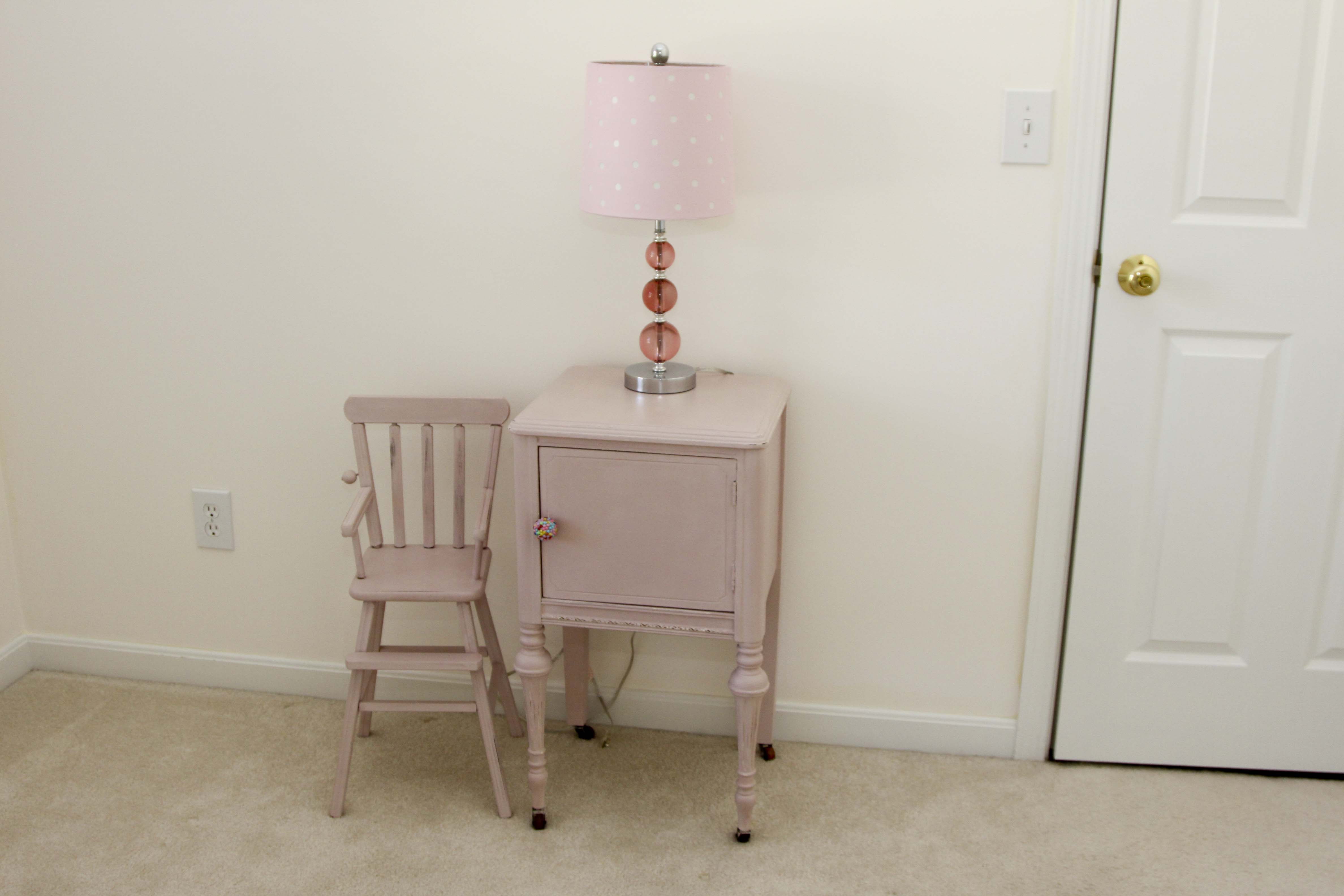 Vintage Painted Accent Table and Doll High Chair