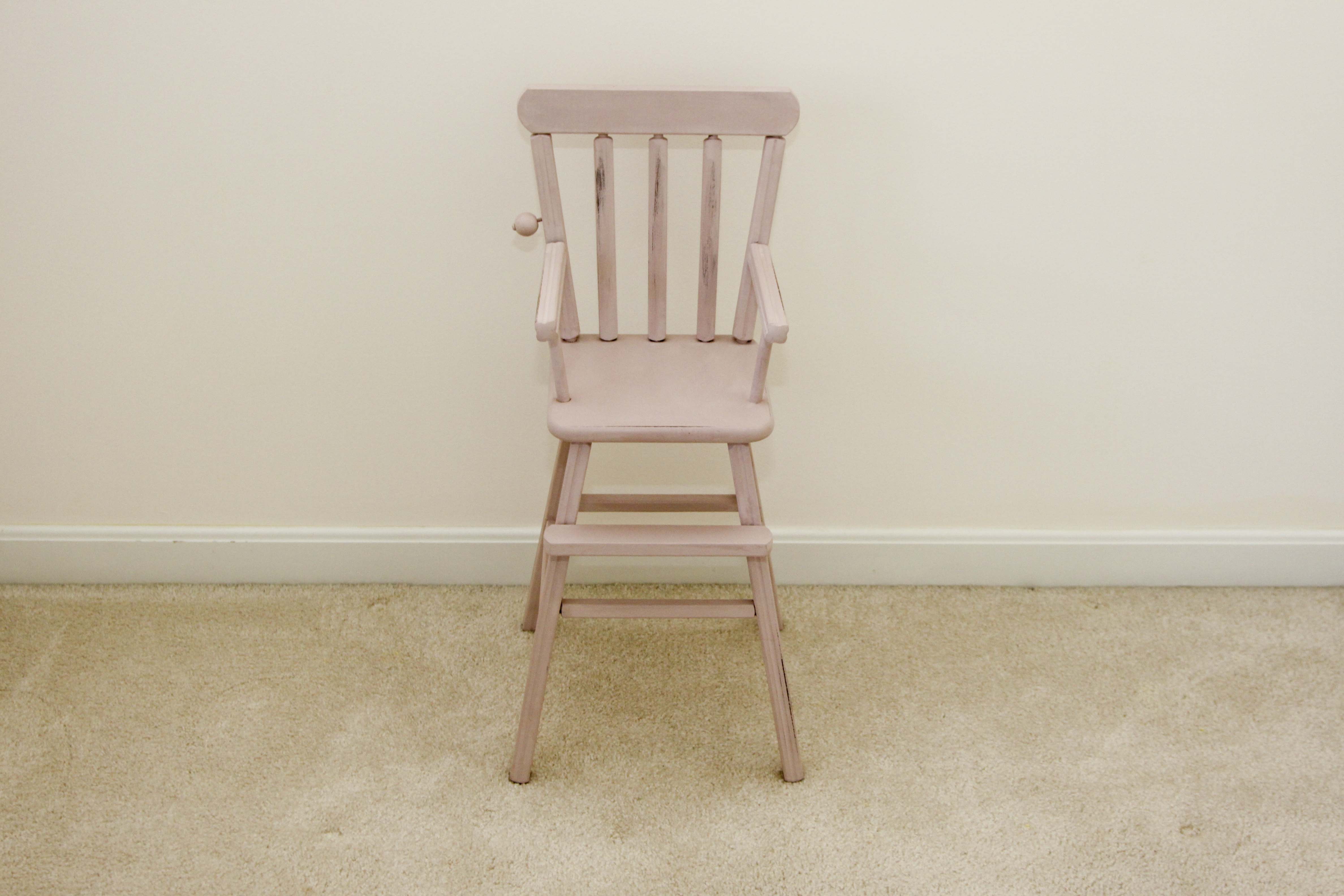 Vintage Painted Accent Table and Doll High Chair