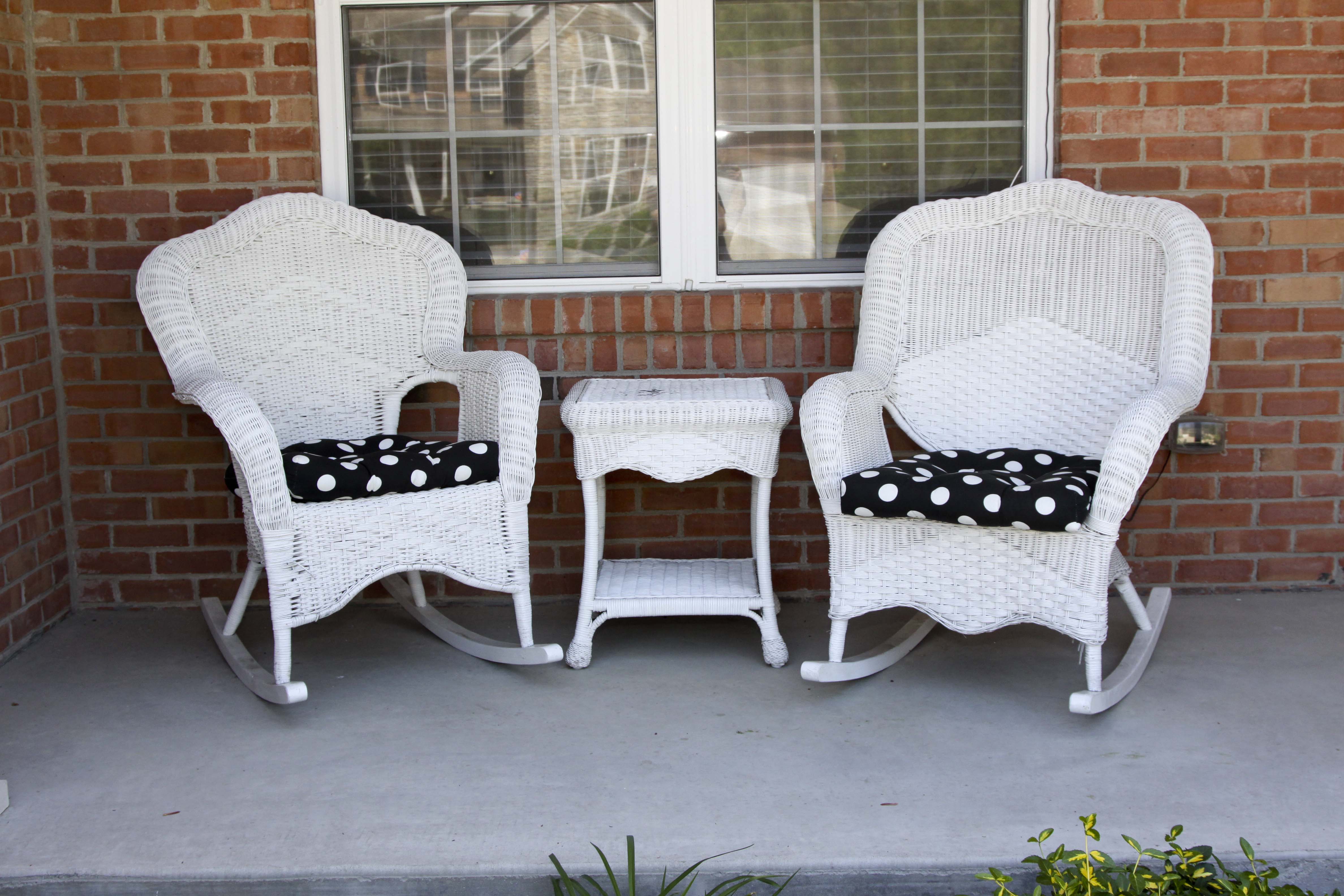 White Wicker Porch Set