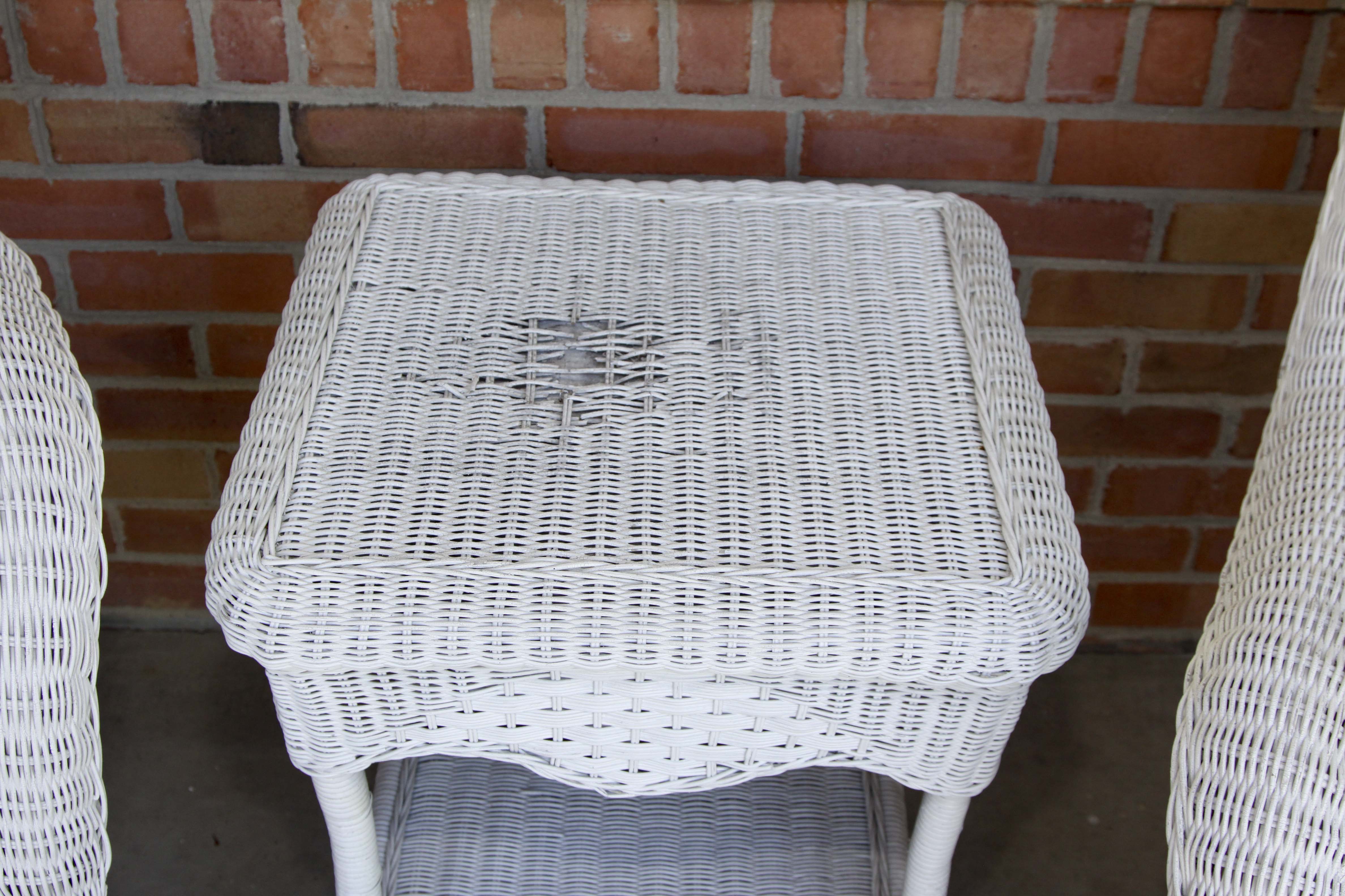 White Wicker Porch Set