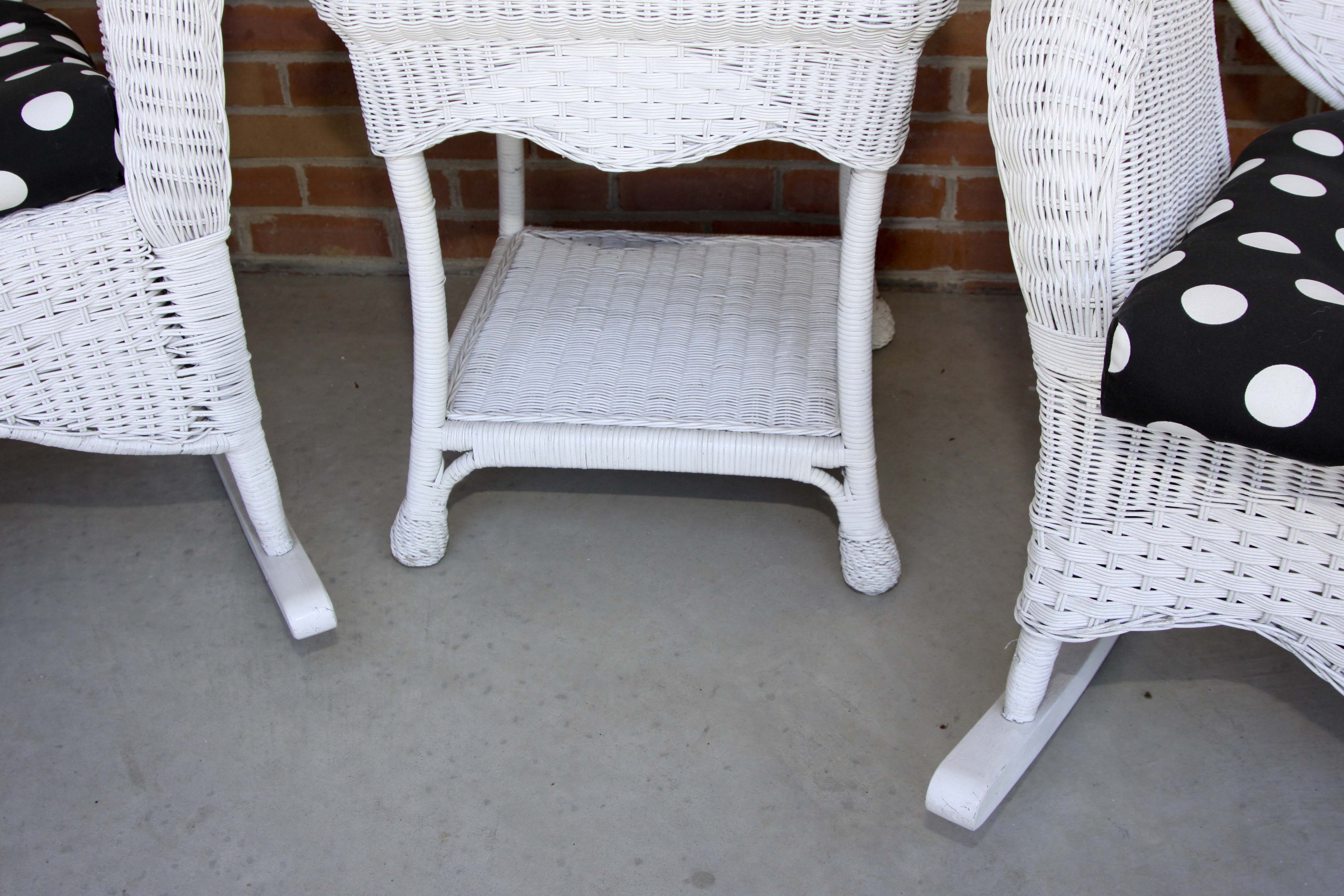 White Wicker Porch Set