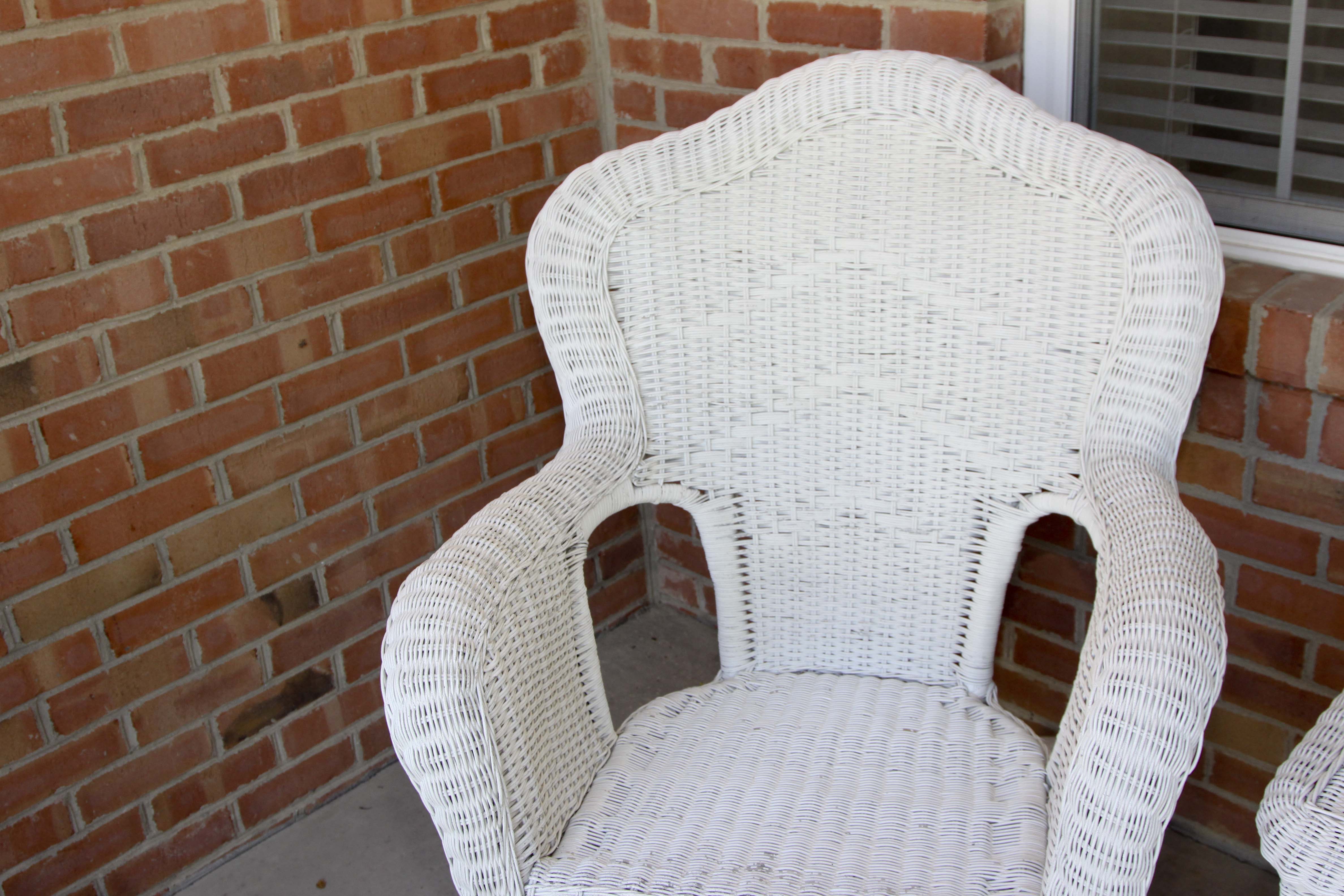 White Wicker Porch Set