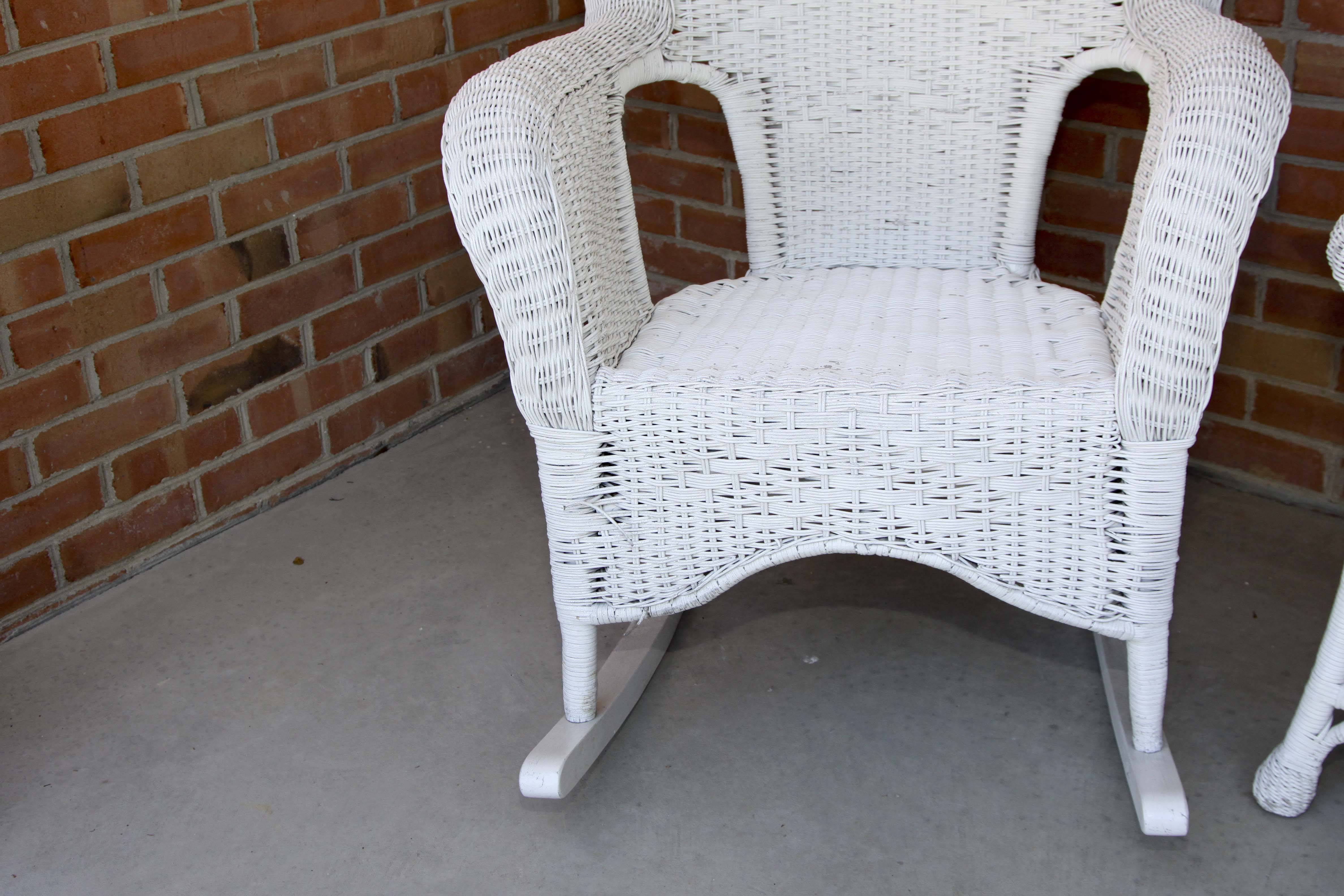 White Wicker Porch Set