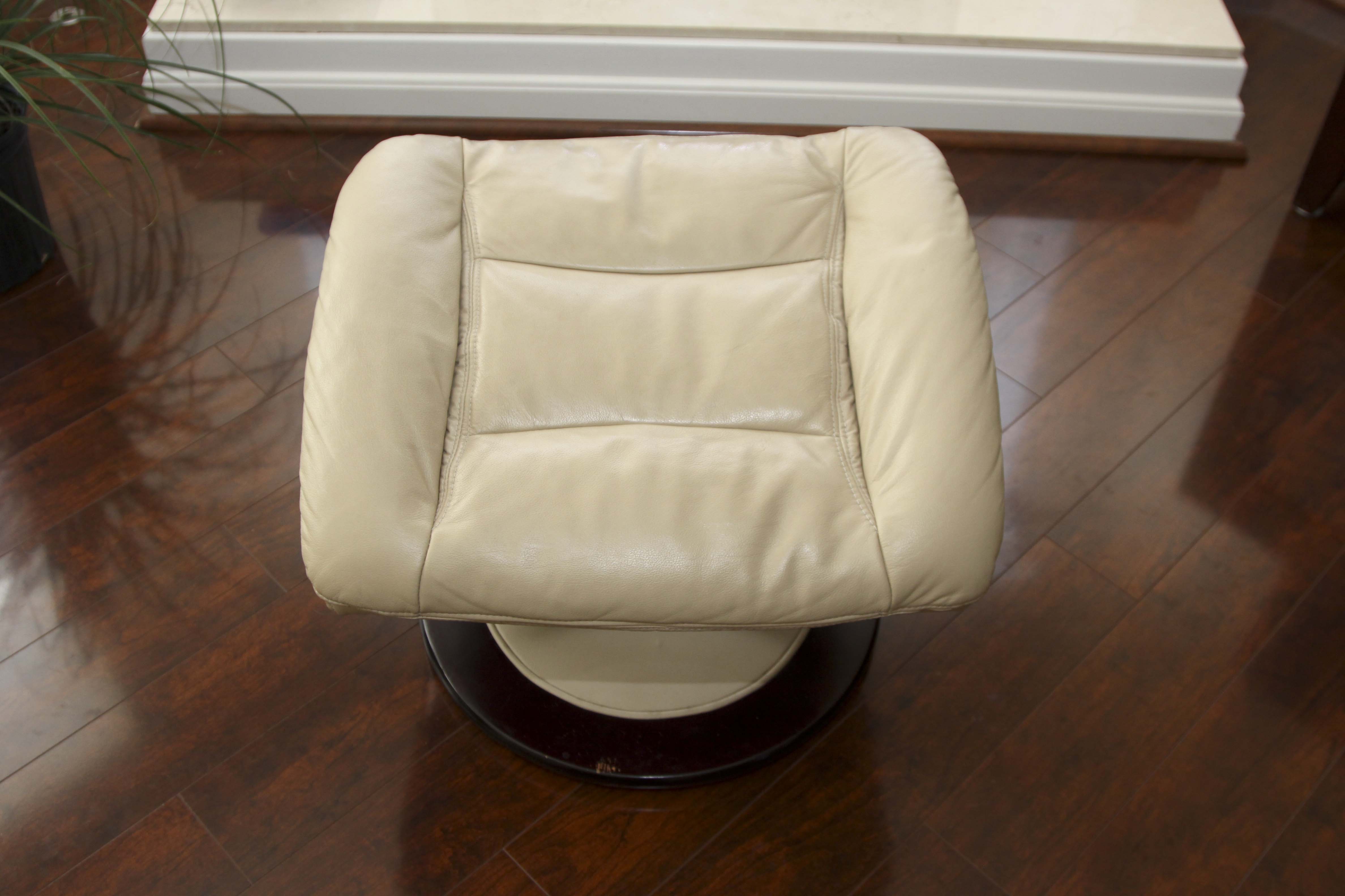 Contemporary Leather Recliner and Ottoman by Lane