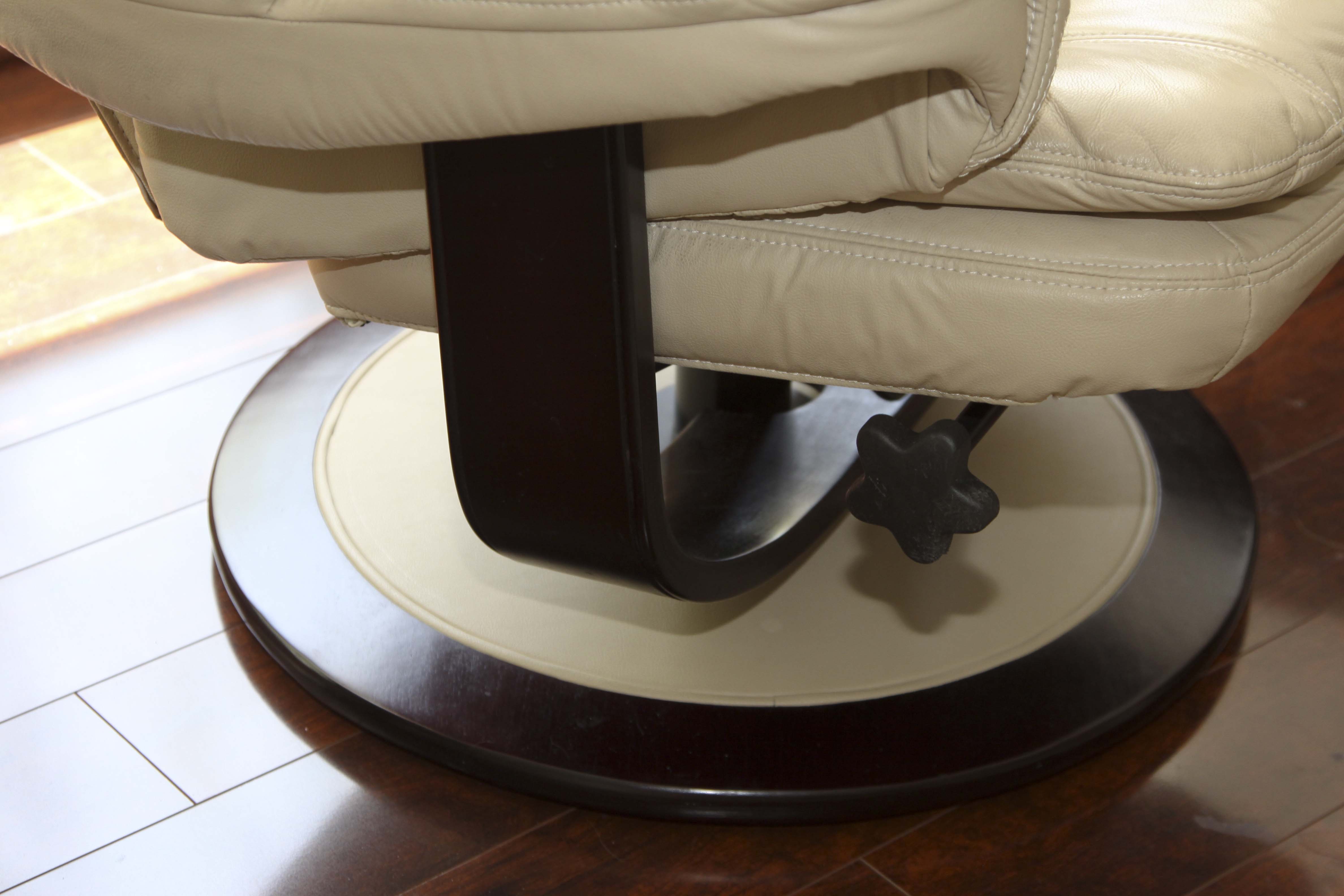 Contemporary Leather Recliner and Ottoman by Lane