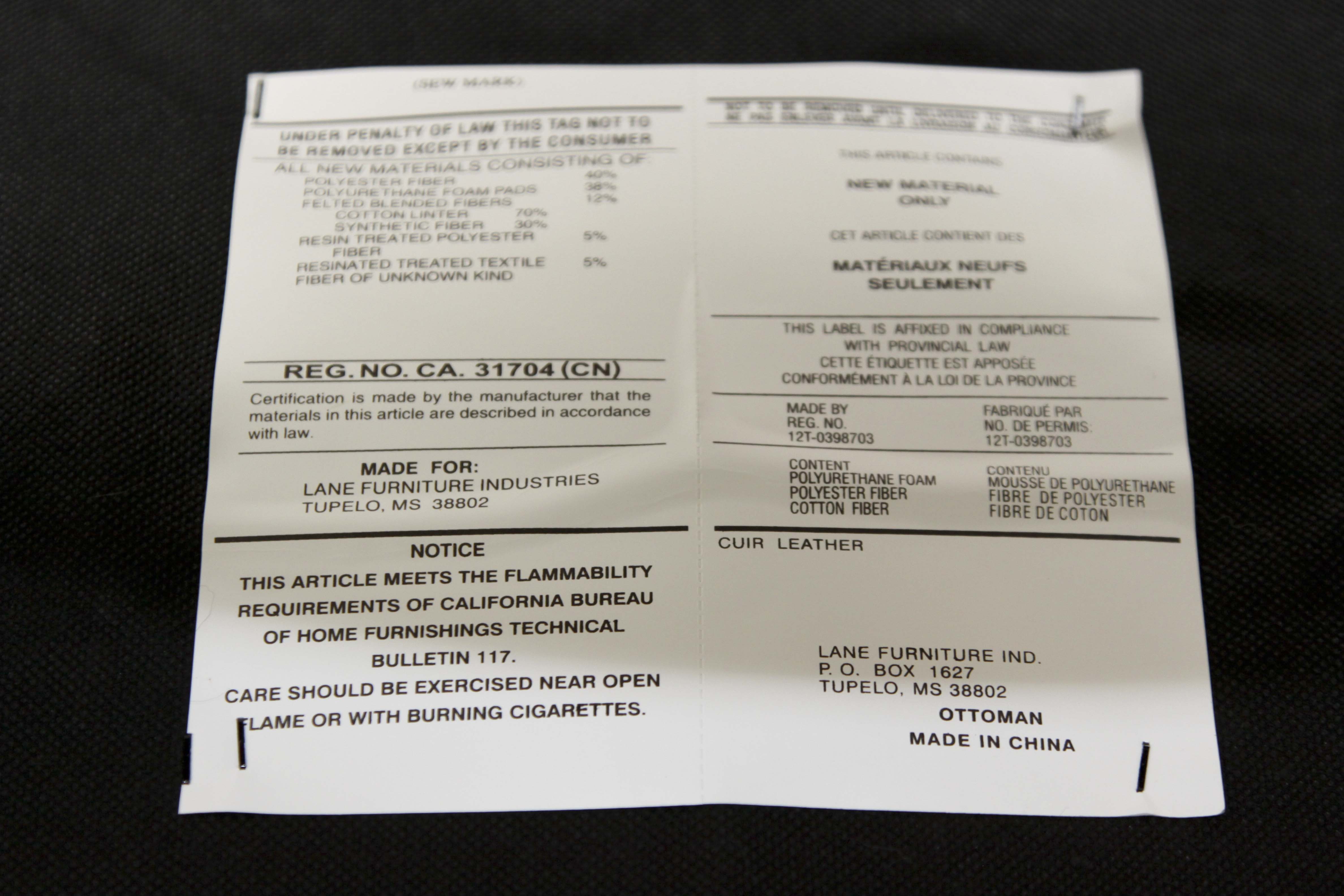 Contemporary Leather Recliner and Ottoman by Lane