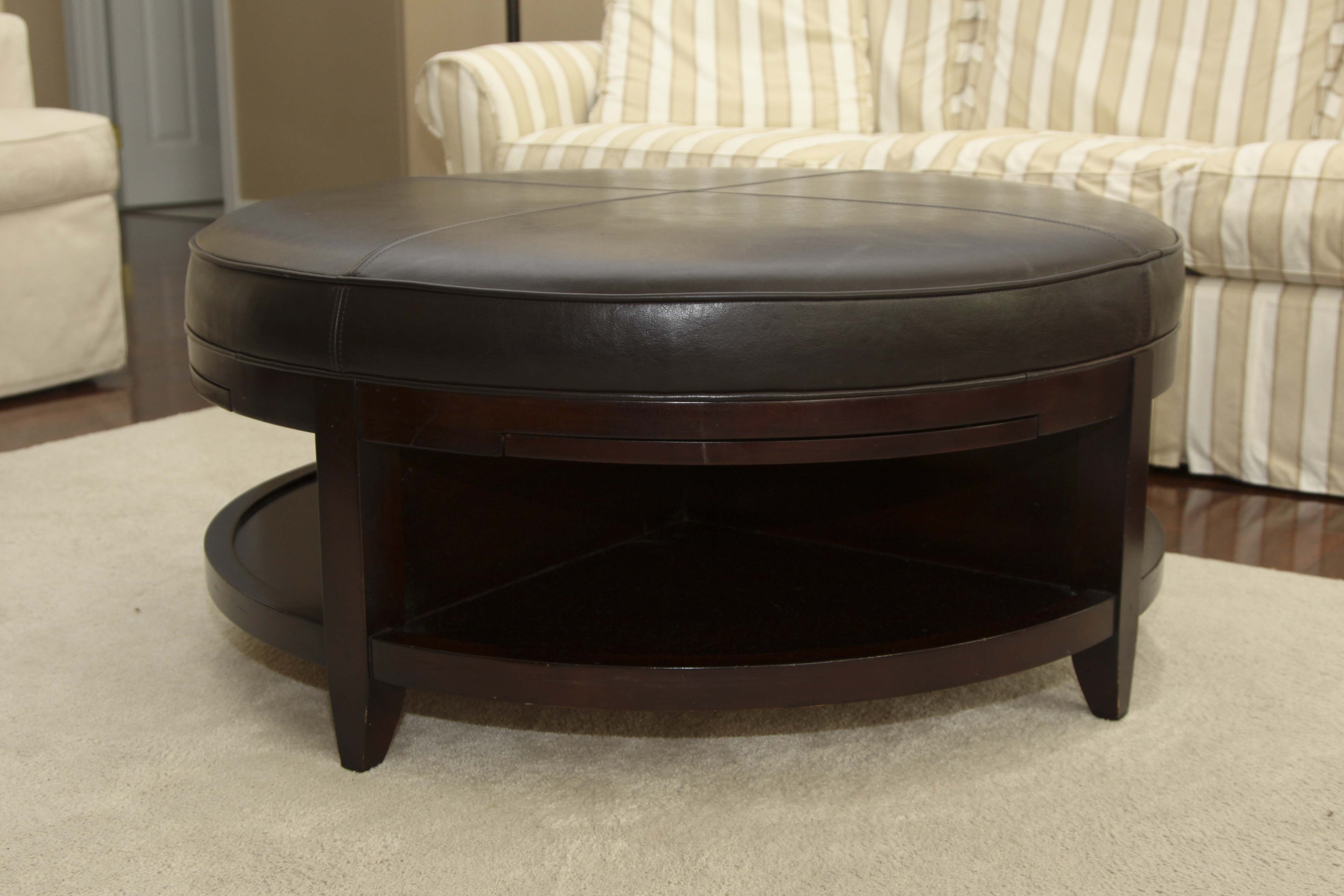 Coffee Table and Two Storage Ottomans
