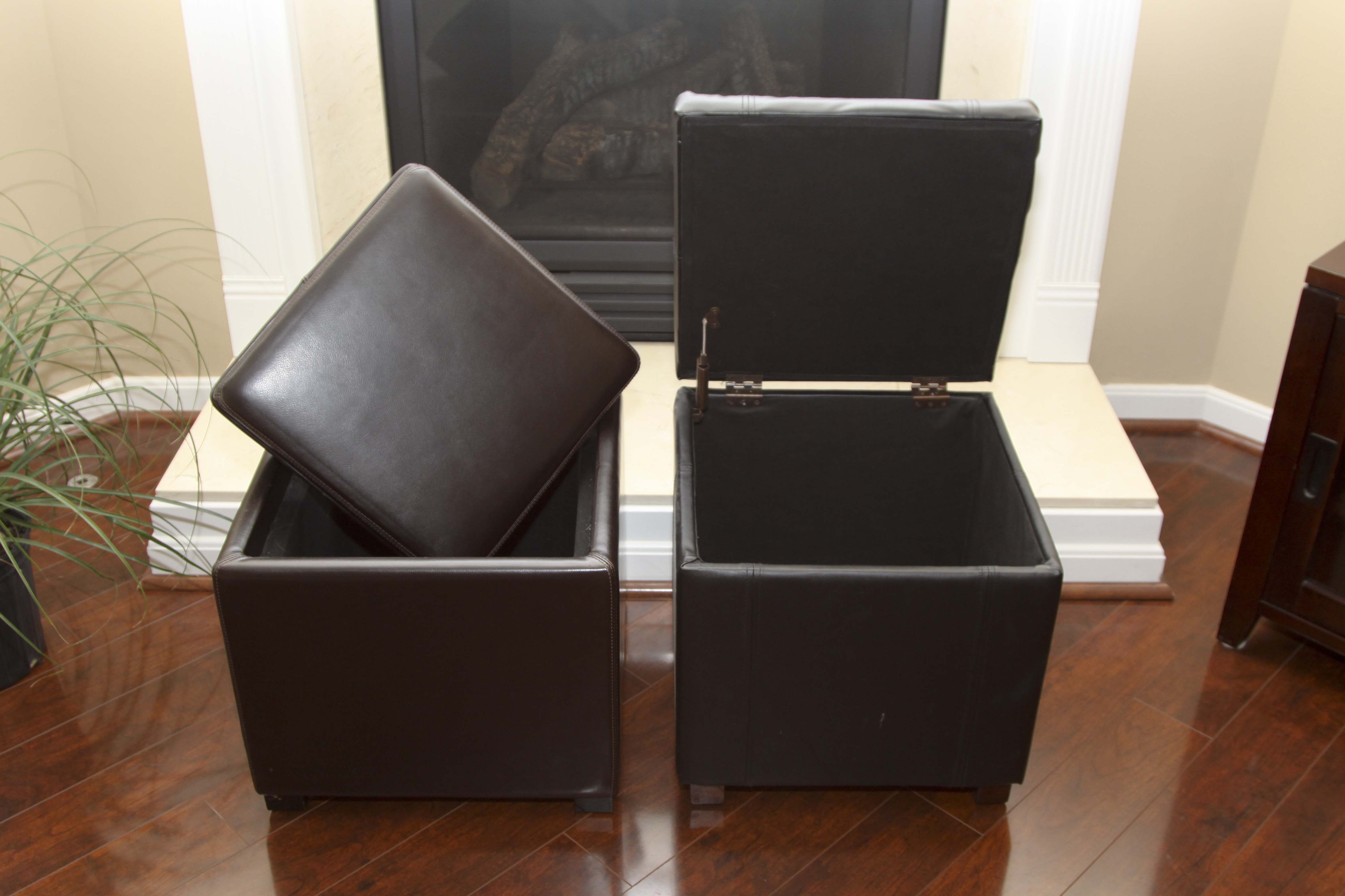 Coffee Table and Two Storage Ottomans