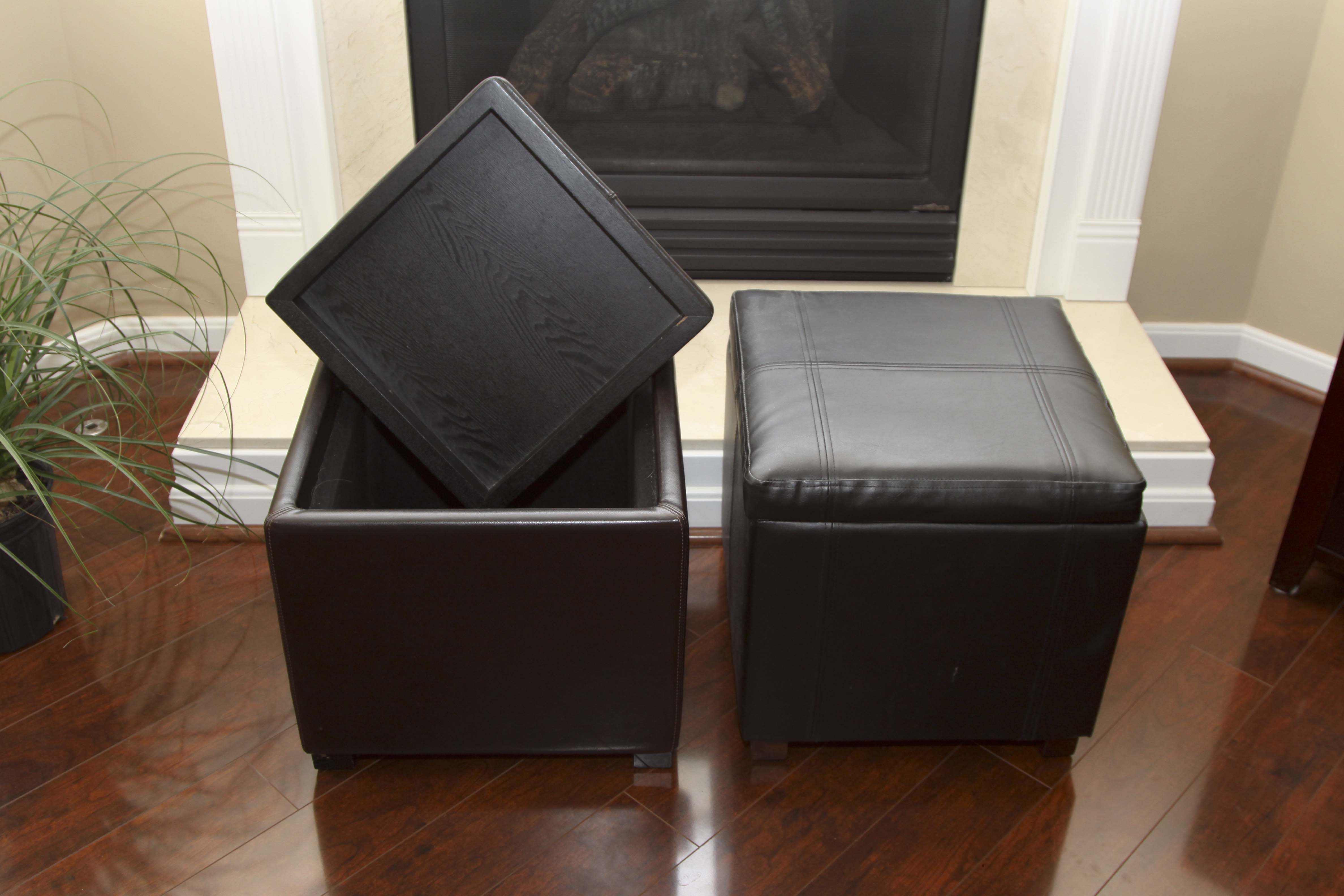 Coffee Table and Two Storage Ottomans
