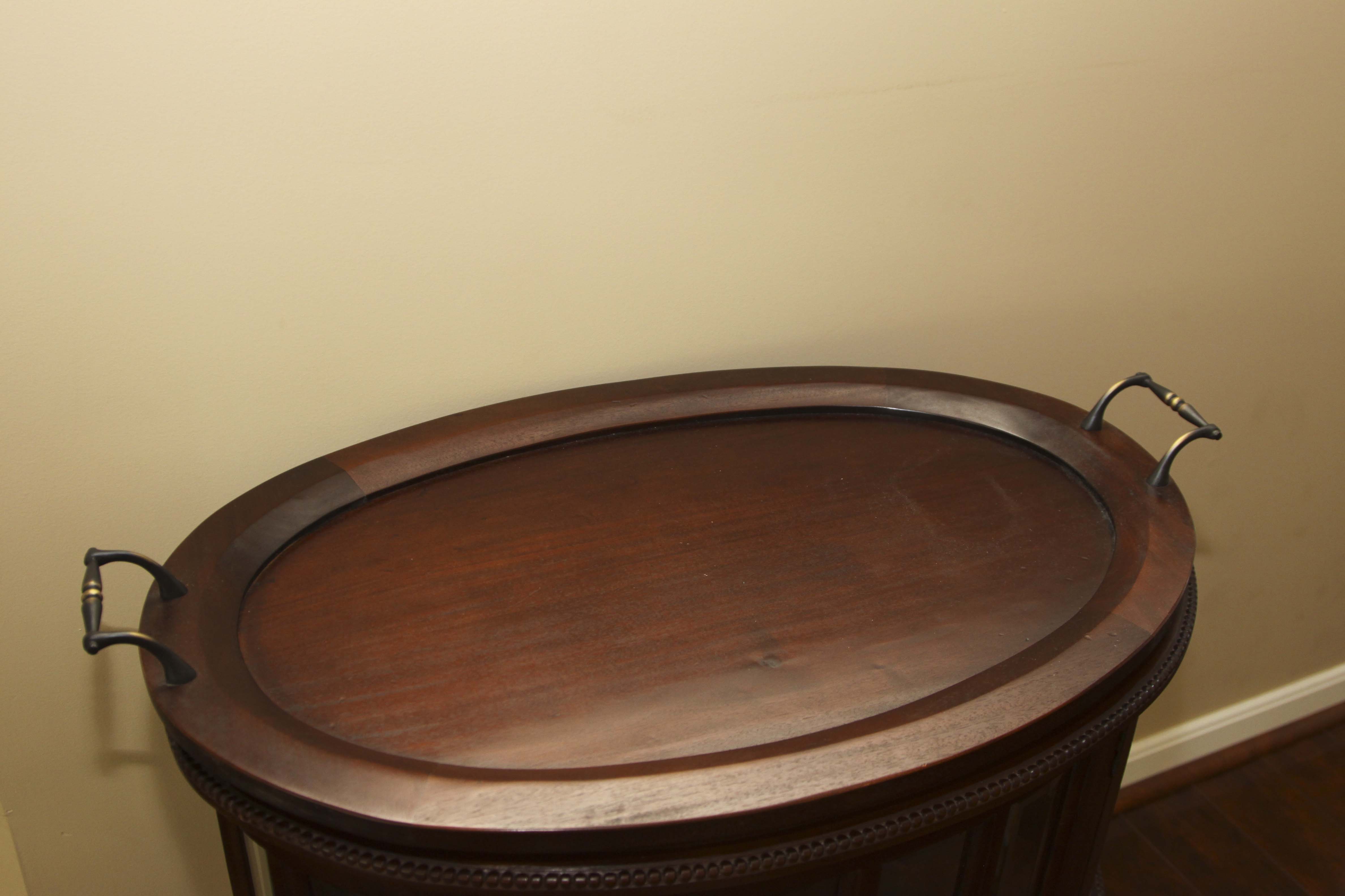 Oval Vitrine With Tea Tray by Arhaus Furniture