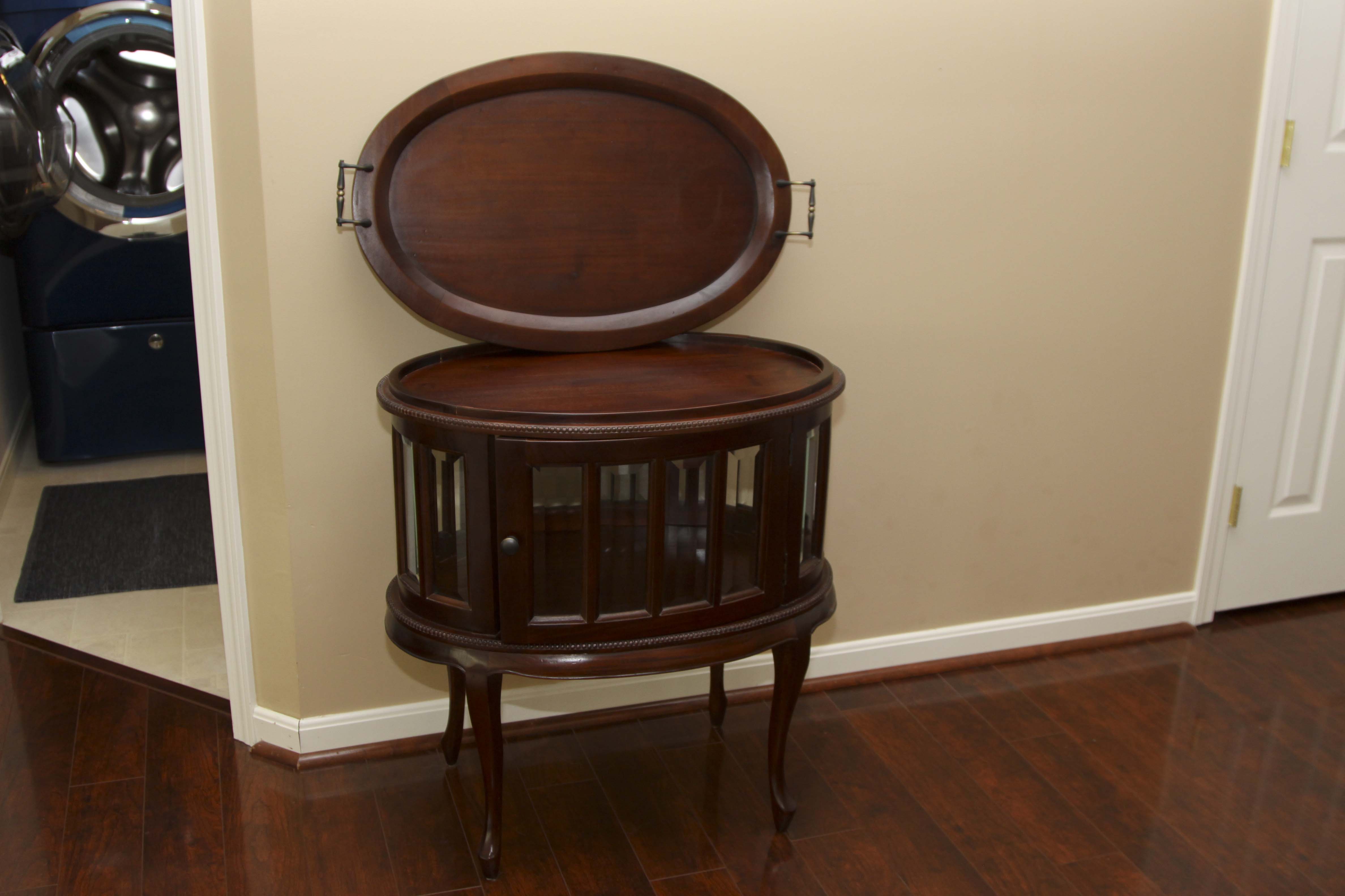 Oval Vitrine With Tea Tray by Arhaus Furniture
