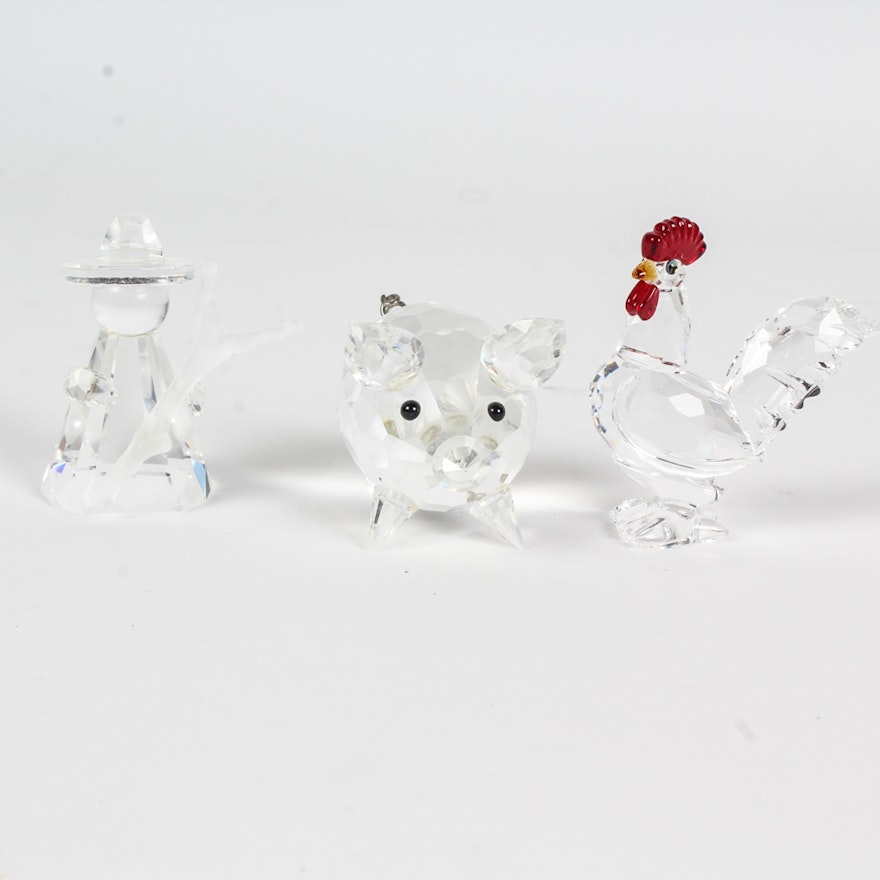 Swarovski Crystal Farm Animal Figurines