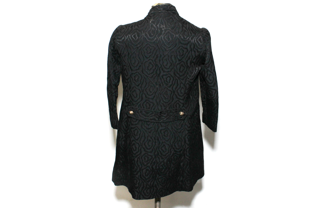 Elegant Black Quilted Evening Jacket With Rhinestone Buttons