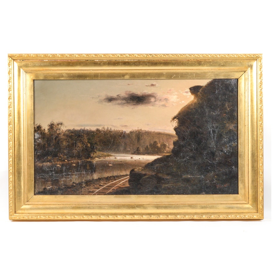 Bradley A. Bucklin Oil Painting of Hudson River School Landscape