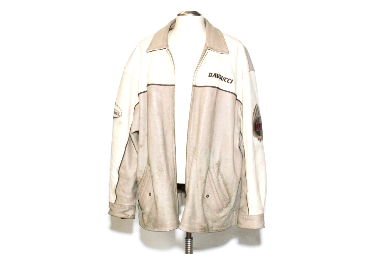 Walter Davoucci Tan Leather Bomber Jacket