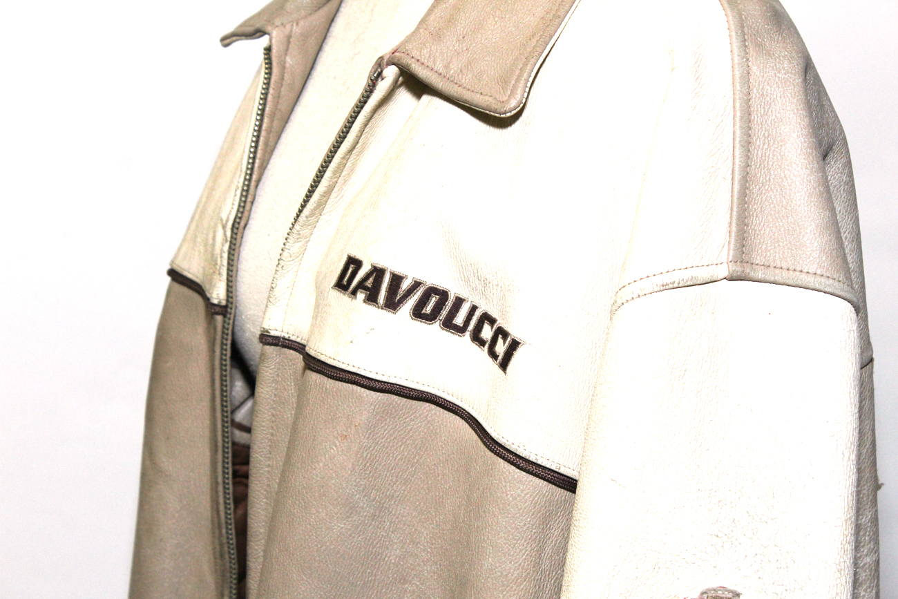 Walter Davoucci Tan Leather Bomber Jacket