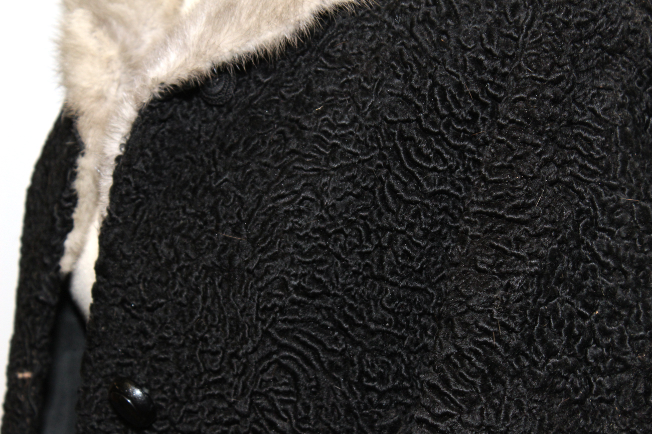 Vintage 1940s Astrakhan Persian Lamb and Mink Fur Jacket By Arctic Fur Co.